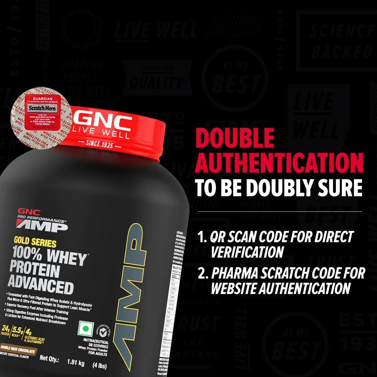 پروتئین وی پیشرفته سری طلایی GNC AMP | 4 پوند | افزایش حجم عضلات خشک | تمرینات شدید | دارای گواهی Informed Choice | 24 گرم پروتئین | 5.5 گرم BCAA | 4 گرم گلوتامین | شکلات دوبل غنی | فرموله شده در ایالات متحده آمریکا پروتئین وی پیشرفته سری طلایی GNC AMP | 4 پوند | افزایش حجم عضلات خشک | تمرینات شدید | دارای گواهی Informed Choice | 24 گرم پروتئین | 5.5 گرم BCAA | 4 گرم گلوتامین | شکلات دوبل غنی | فرموله شده در ایالات متحده آمریکا
