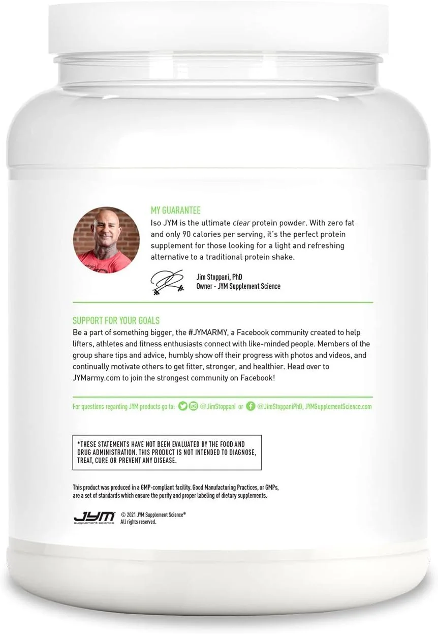 پروتئین وی ایزوله شفاف ISO Clear JYM Supplement Science، 520 گرم، سیب سبز پروتئین وی ایزوله شفاف ISO Clear JYM Supplement Science، 520 گرم، سیب سبز