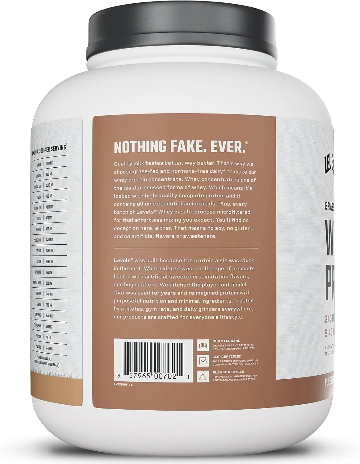 پودر پروتئین وی گاو تغذیه شده با علف Levels، بدون مواد مصنوعی، 24 گرم پروتئین، شکلات خالص، 5 پوند پودر پروتئین وی گاو تغذیه شده با علف Levels، بدون مواد مصنوعی، 24 گرم پروتئین، شکلات خالص، 5 پوند