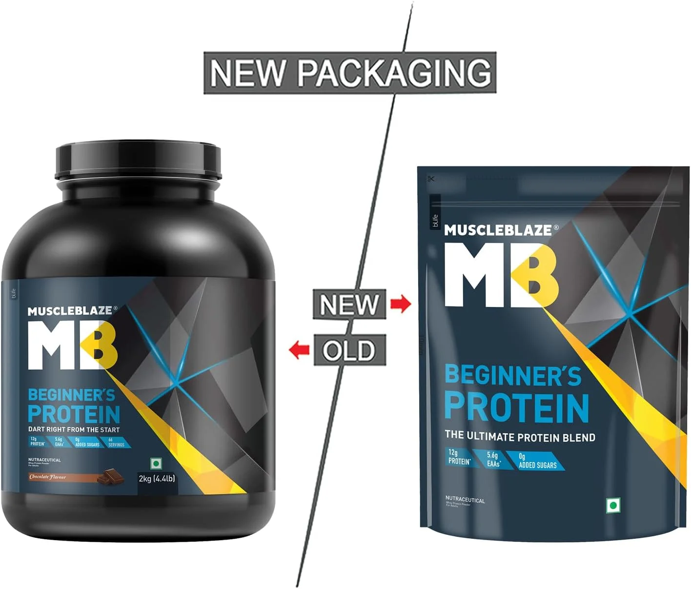 پروتئین وی مبتدی MuscleBlaze، بدون شکر افزوده، ریکاوری سریعتر عضلات و افزایش قدرت (شکلاتی، 2 کیلوگرم / 4.4 پوند) پروتئین وی مبتدی MuscleBlaze، بدون شکر افزوده، ریکاوری سریعتر عضلات و افزایش قدرت (شکلاتی، 2 کیلوگرم / 4.4 پوند)