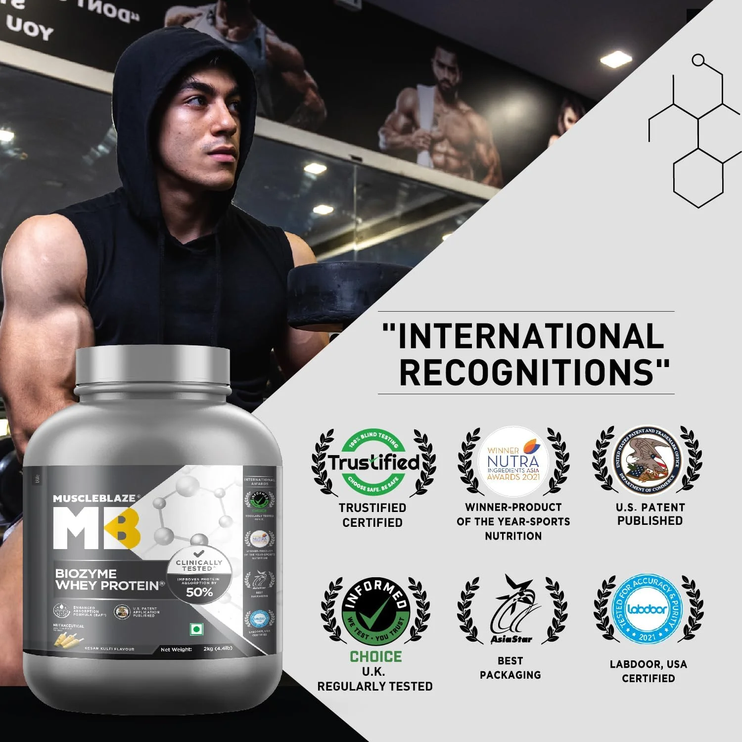 پروتئین وی ایزوله و کنسانتره MuscleBlaze Biozyme | دارای گواهینامه Informed Choice Uk، Labdoor Usa و فرمول جذب پیشرفته ثبت شده در ایالات متحده | (کِسار کلفی، 2 کیلوگرم / 4.4 پوند) پروتئین وی ایزوله و کنسانتره MuscleBlaze Biozyme | دارای گواهینامه Informed Choice Uk، Labdoor Usa و فرمول جذب پیشرفته ثبت شده در ایالات متحده | (کِسار کلفی، 2 کیلوگرم / 4.4 پوند)