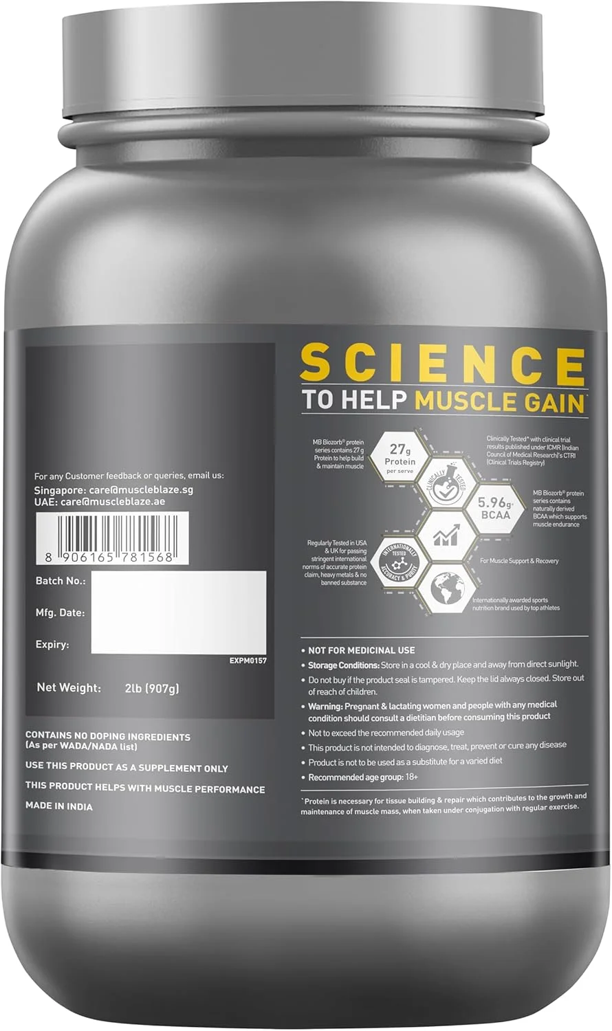 MuscleBlaze Biozorb Iso-Zero، کم کربوهیدرات (شکلات بستنی، 2 پوند / 907 گرم) | 27 گرم پروتئین وی ایزوله خالص در هر پیمانه MuscleBlaze Biozorb Iso-Zero، کم کربوهیدرات (شکلات بستنی، 2 پوند / 907 گرم) | 27 گرم پروتئین وی ایزوله خالص در هر پیمانه