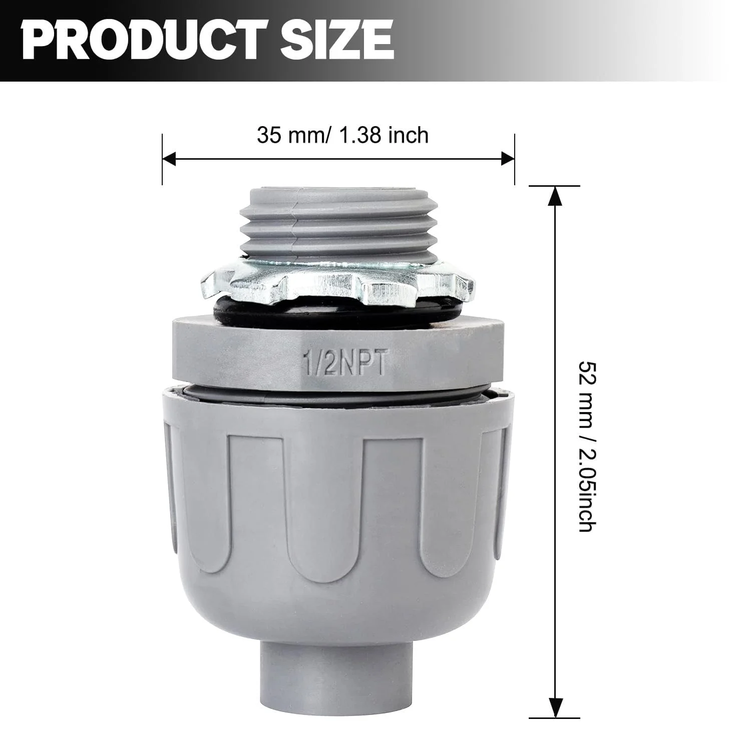 اتصال مایع محکم 12 عددی THE WHITE SHOP، اتصال لوله خرطومی انعطاف پذیر PVC، اتصال مستقیم 180 درجه مایع محکم، اتصالات لوله برق غیر فلزی (سایز: 1-2)