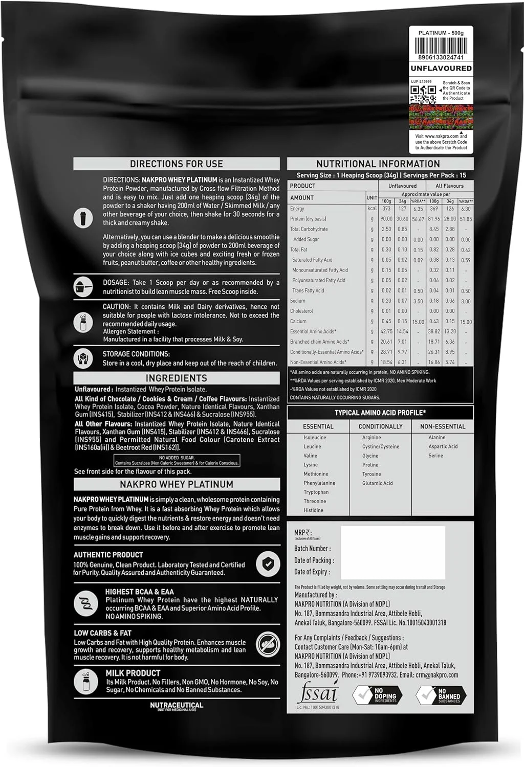 پروتئین وی ایزوله خام 100% خالص پلاتینیوم NAKPRO، 500 گرم بدون طعم | 31 گرم پروتئین، دارای گواهی Trustified و بدون تقلب | پودر پروتئین وی با جذب سریع پروتئین وی ایزوله خام 100% خالص پلاتینیوم NAKPRO، 500 گرم بدون طعم | 31 گرم پروتئین، دارای گواهی Trustified و بدون تقلب | پودر پروتئین وی با جذب سریع