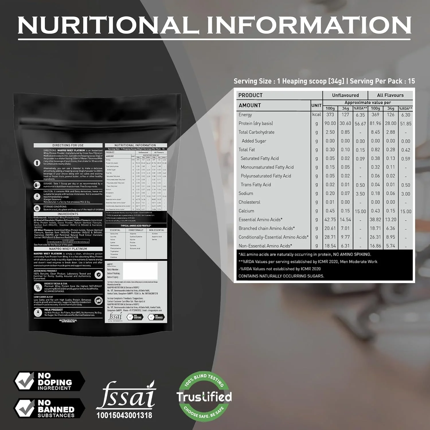 پروتئین وی ایزوله خام 100% خالص پلاتینیوم NAKPRO، 500 گرم بدون طعم | 31 گرم پروتئین، دارای گواهی Trustified و بدون تقلب | پودر پروتئین وی با جذب سریع پروتئین وی ایزوله خام 100% خالص پلاتینیوم NAKPRO، 500 گرم بدون طعم | 31 گرم پروتئین، دارای گواهی Trustified و بدون تقلب | پودر پروتئین وی با جذب سریع