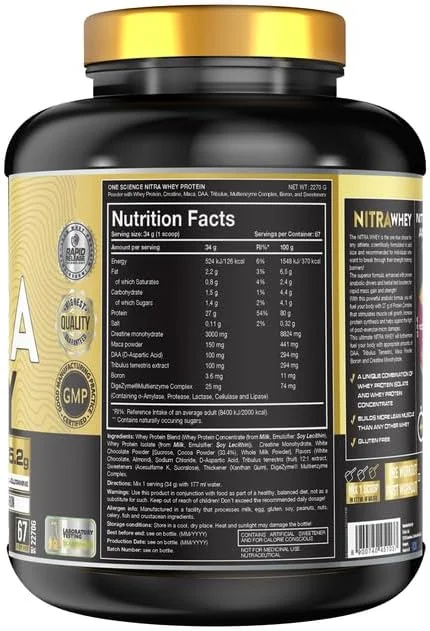 پروتئین وی نیترا وان ساینس نوتریشن (OSN) - DAA، Tribulus Terrestis، پودر ماکا و بورون و کراتین مونوهیدرات | 27 گرم پروتئین، 3 گرم کراتین، 5.2 گرم گلوتامین، 6.6 گرم BCAA - 5 پوند - (شکلات راش) پروتئین وی نیترا وان ساینس نوتریشن (OSN) - DAA، Tribulus Terrestis، پودر ماکا و بورون و کراتین مونوهیدرات | 27 گرم پروتئین، 3 گرم کراتین، 5.2 گرم گلوتامین، 6.6 گرم BCAA - 5 پوند - (شکلات راش)