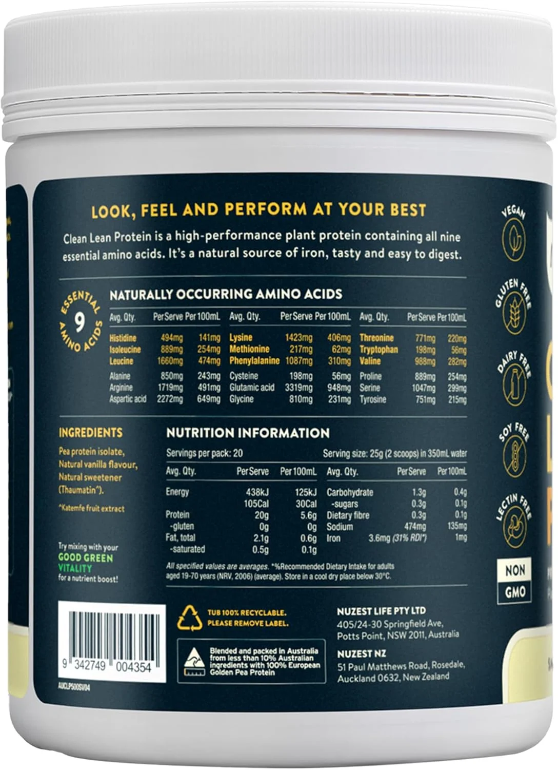 پروتئین پاکیزه و خالص Nuzest - وانیل نرم - 500 گرم پروتئین پاکیزه و خالص Nuzest - وانیل نرم - 500 گرم