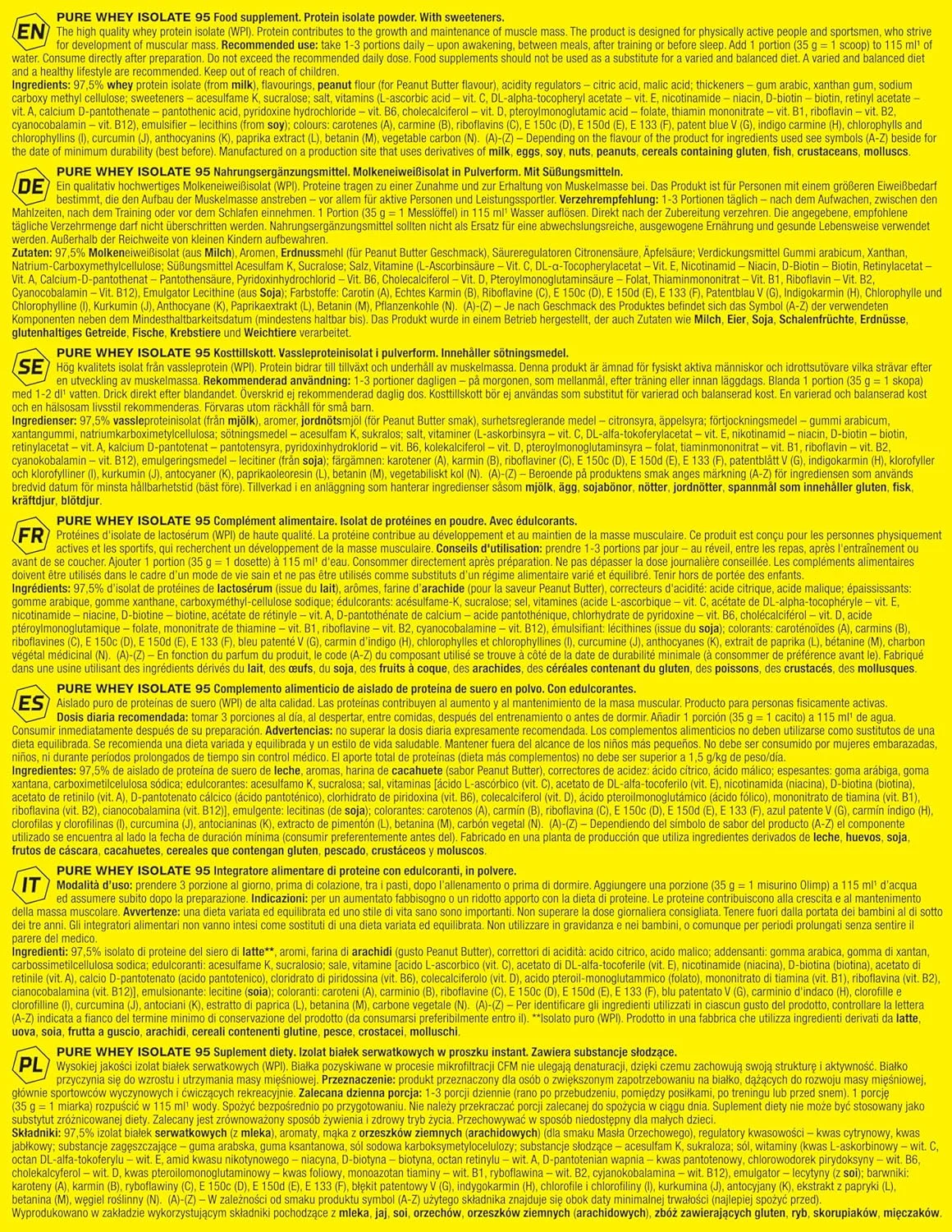 مکمل غذایی الیمپ اسپورت نوتریشن پیور وی ایزوله 95، طعم کره بادام زمینی، 600 گرم مکمل غذایی الیمپ اسپورت نوتریشن پیور وی ایزوله 95، طعم کره بادام زمینی، 600 گرم