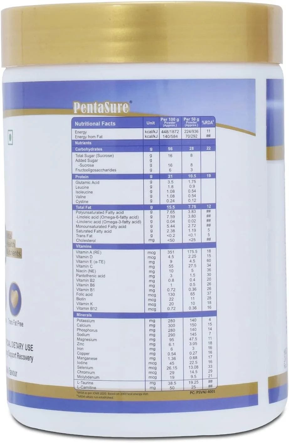 پنتاسور - شیک پروتئینی تغذیه روزانه - طعم وانیل 400 گرم پنتاسور - شیک پروتئینی تغذیه روزانه - طعم وانیل 400 گرم
