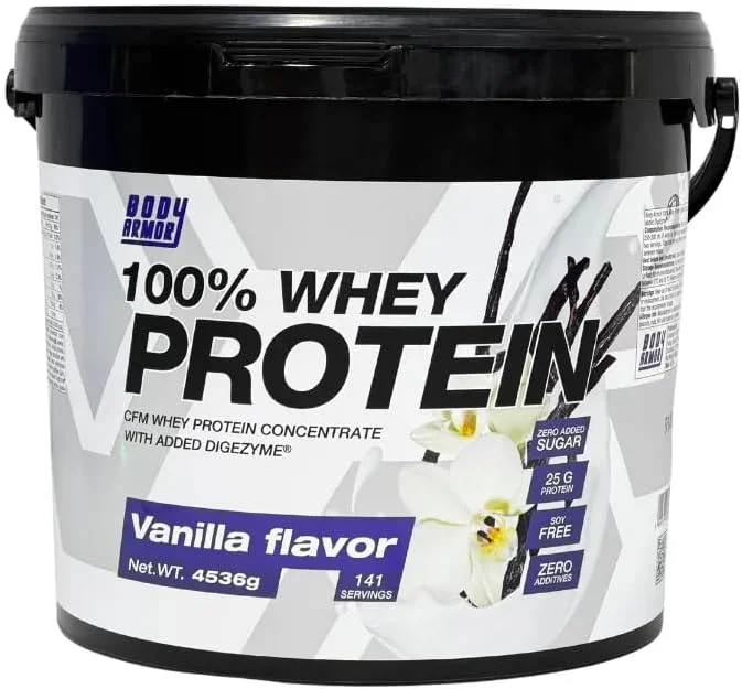 پودر پروتئین وی Body Armor، 24 گرم پروتئین برای حمایت از عضلات و ریکاوری - وانیلی، 10 پوند، 141 سروینگ (4.51 کیلوگرم) پودر پروتئین وی Body Armor، 24 گرم پروتئین برای حمایت از عضلات و ریکاوری - وانیلی، 10 پوند، 141 سروینگ (4.51 کیلوگرم)