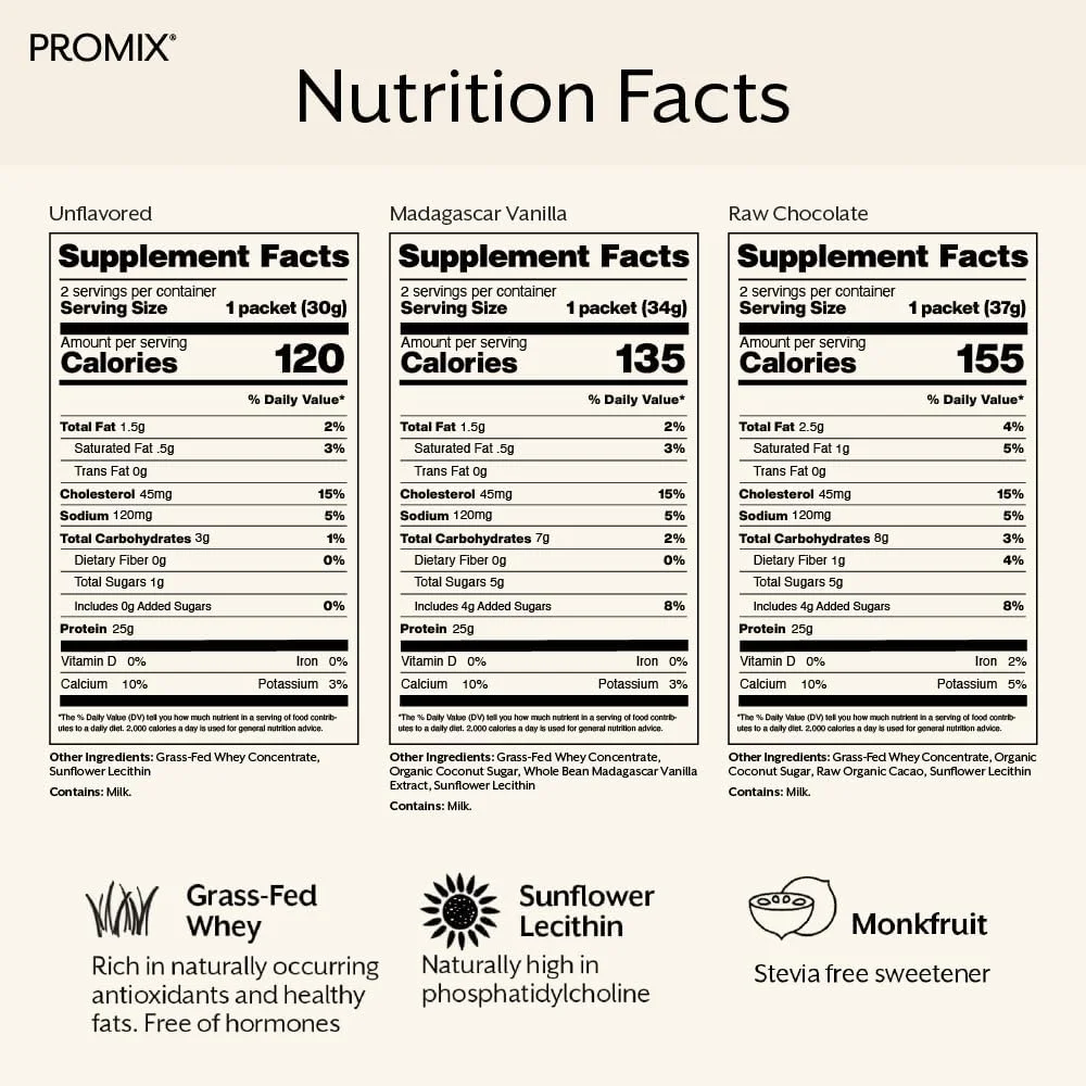 پودر پروتئین وی پرومیکس، بسته متنوع (طعم های بدون طعم، وانیلی و شکلاتی) تغذیه شده با علف و 100% طبیعی - شیک ها، اسموتی ها، دستور العمل های پخت و پز و آشپزی برای تناسب اندام و تغذیه بعد از تمرین پودر پروتئین وی پرومیکس، بسته متنوع (طعم های بدون طعم، وانیلی و شکلاتی) تغذیه شده با علف و 100% طبیعی - شیک ها، اسموتی ها، دستور العمل های پخت و پز و آشپزی برای تناسب اندام و تغذیه بعد از تمرین