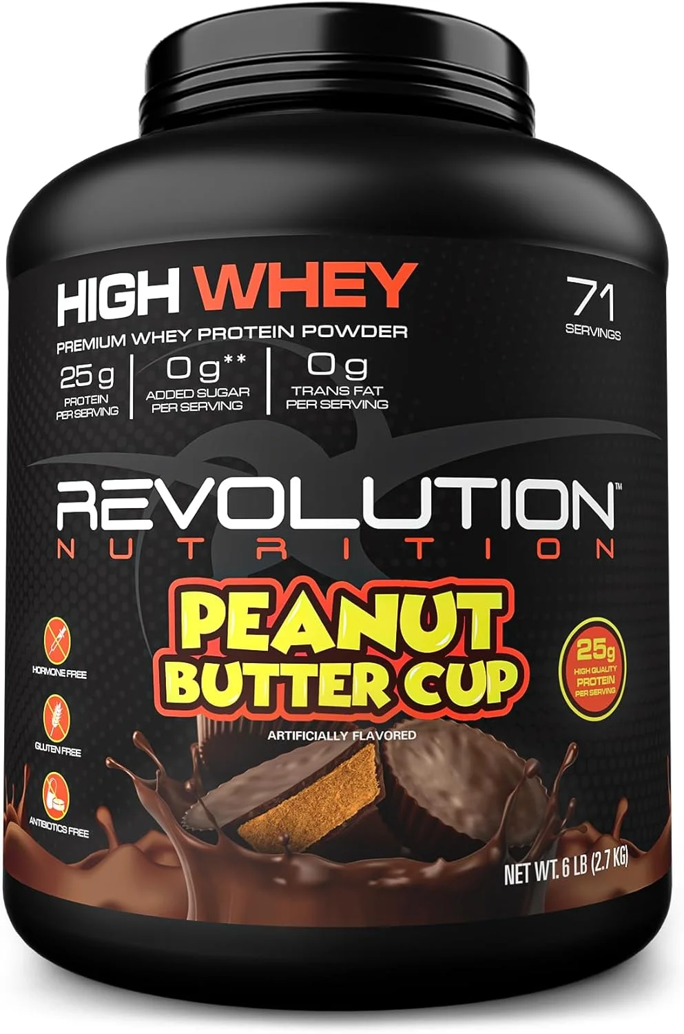 Revolution Nutrition، پودر پروتئین High Whey، 6 پوند، وی ایزوله، بدون گلوتن، افزایش حجم عضلانی بدون چربی برای مردان و زنان، 25 گرم پروتئین در هر پیمانه، 2.7 کیلوگرم، 73 سروینگ (طعم کره بادام زمینی، 6 پوند) Revolution Nutrition، پودر پروتئین High Whey، 6 پوند، وی ایزوله، بدون گلوتن، افزایش حجم عضلانی بدون چربی برای مردان و زنان، 25 گرم پروتئین در هر پیمانه، 2.7 کیلوگرم، 73 سروینگ (طعم کره بادام زمینی، 6 پوند)