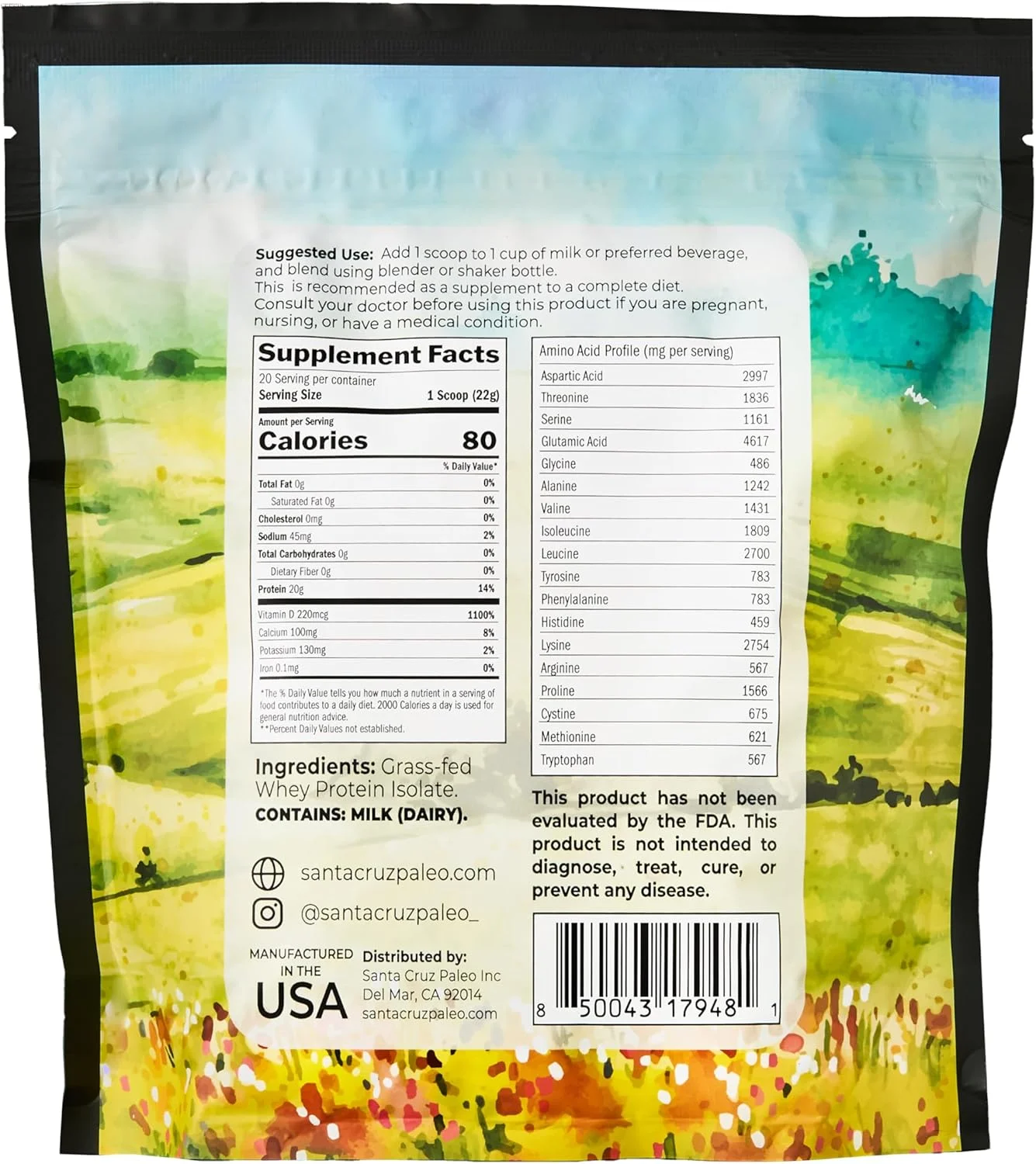 پودر پروتئین وی پالئو سانتا کروز، طعم طبیعی، 20 گرم پروتئین وی ایزوله تغذیه شده با علف در هر وعده، بدون گلوتن، کتو، بدون شکر، پالئو، طبیعی، پشتیبانی از عضلات بعد از تمرین، 20 وعده، کیسه 1.2 پوندی پودر پروتئین وی پالئو سانتا کروز، طعم طبیعی، 20 گرم پروتئین وی ایزوله تغذیه شده با علف در هر وعده، بدون گلوتن، کتو، بدون شکر، پالئو، طبیعی، پشتیبانی از عضلات بعد از تمرین، 20 وعده، کیسه 1.2 پوندی