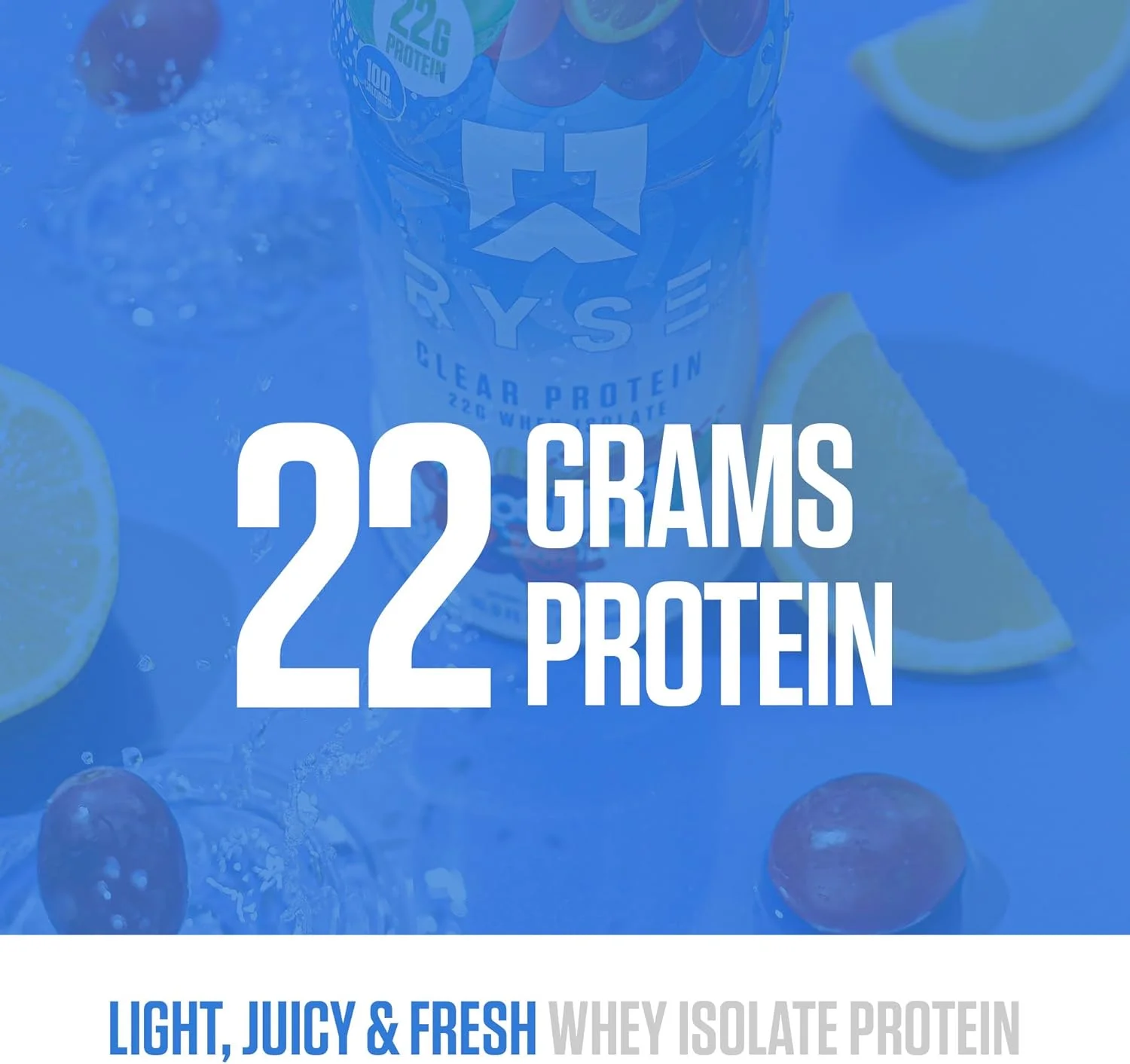 نوشیدنی پروتئینی ایزوله وی شفاف RYSE، پانچ گرمسیری Kool-Aid، 100 کالری، 22 گرم پروتئین، بدون شکر، 0 گرم چربی، بدون لاکتوز، 16.9 fl oz (بسته 12 عددی)