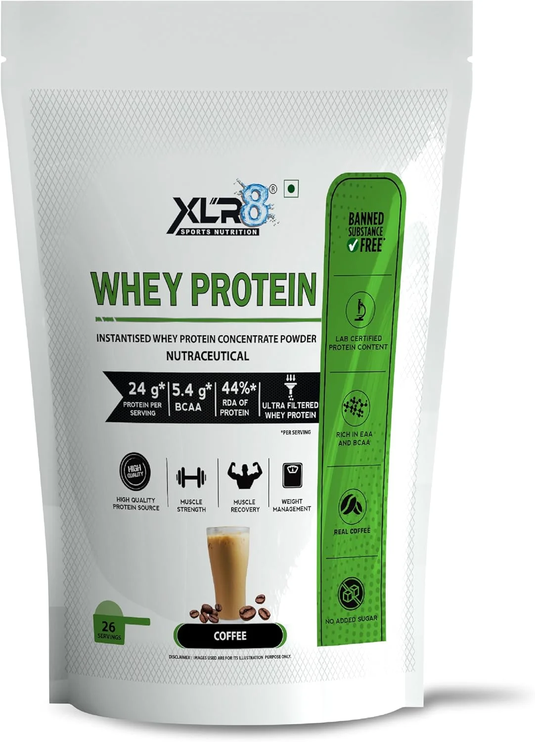 پروتئین وی XLR8 با 24 گرم پروتئین، 5.4 گرم BCAA - 2 پوند / 907 گرم (قهوه) پروتئین وی XLR8 با 24 گرم پروتئین، 5.4 گرم BCAA - 2 پوند / 907 گرم (قهوه)