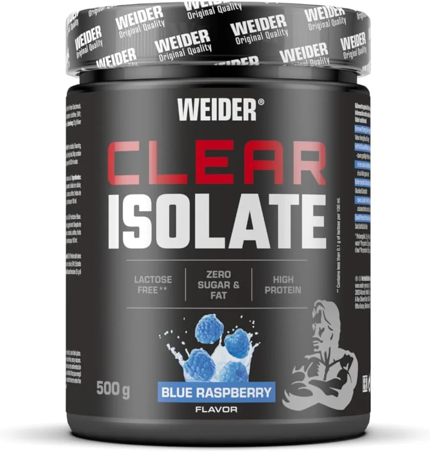 WEIDER - پروتئین وی ایزوله شفاف، پروتئین وی ایزوله میوه ای با پروتئین بالا برای شیک های پروتئینی با طراوت، پودر پروتئین درجه یک با کیفیت عالی، بدون قند، تمشک آبی، 500 گرم WEIDER - پروتئین وی ایزوله شفاف، پروتئین وی ایزوله میوه ای با پروتئین بالا برای شیک های پروتئینی با طراوت، پودر پروتئین درجه یک با کیفیت عالی، بدون قند، تمشک آبی، 500 گرم