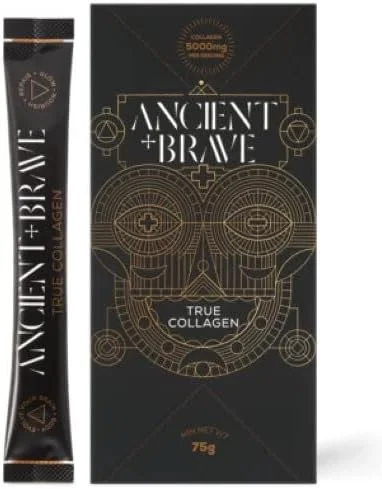 کلاژن خالص Ancient + Brave، 15 ساشه 5 گرمی - 100% کلاژن هیدرولیز شده (نوع 1) از گاوهای تغذیه شده با علف - پودر پپتیدهای کلاژن با پروتئین بالا - دارای گواهینامه حلال و کوشر