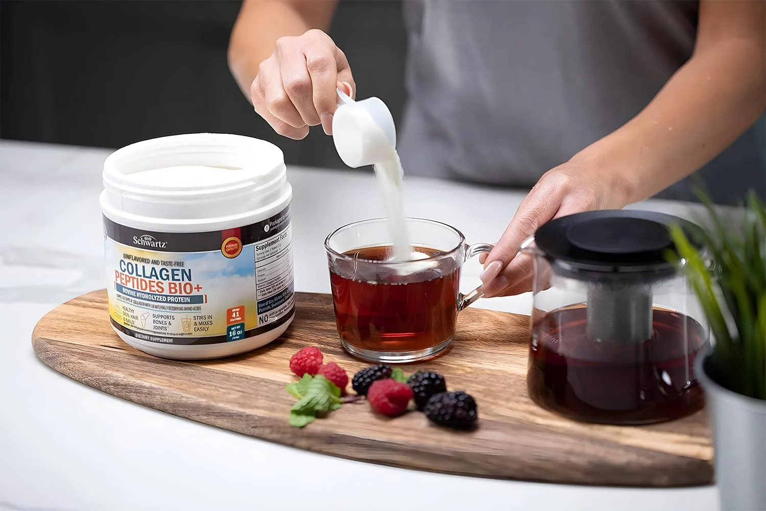 BioSchwartz، پپتیدهای کلاژن Bio+، بدون طعم، 454 گرم (16 اونس)