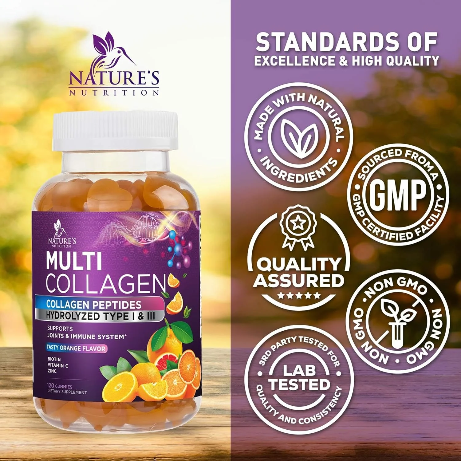 پاستیل کلاژن پپتید حاوی 2500 میکروگرم بیوتین - مکمل کلاژن هیدرولیز شده نوع I و III به همراه ویتامین C و روی - پشتیبانی از مو، پوست، ناخن، طعم پرتقال خوشمزه - 120 عدد پاستیل پاستیل کلاژن پپتید حاوی 2500 میکروگرم بیوتین - مکمل کلاژن هیدرولیز شده نوع I و III به همراه ویتامین C و روی - پشتیبانی از مو، پوست، ناخن، طعم پرتقال خوشمزه - 120 عدد پاستیل