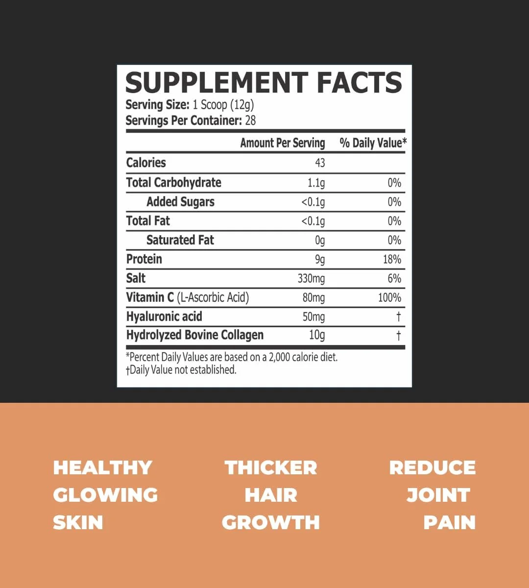 کلاژن CORE CHAMPS | پپتیدهای هیدرولیز شده برای مو، پوست، ناخن، استخوان ها و مفاصل سالم | اسید هیالورونیک و ویتامین C | گاوی تغذیه شده با علف | از نظر بالینی ثابت شده | 28 سروینگ، 336 گرم | هلو آبدار کلاژن CORE CHAMPS | پپتیدهای هیدرولیز شده برای مو، پوست، ناخن، استخوان ها و مفاصل سالم | اسید هیالورونیک و ویتامین C | گاوی تغذیه شده با علف | از نظر بالینی ثابت شده | 28 سروینگ، 336 گرم | هلو آبدار
