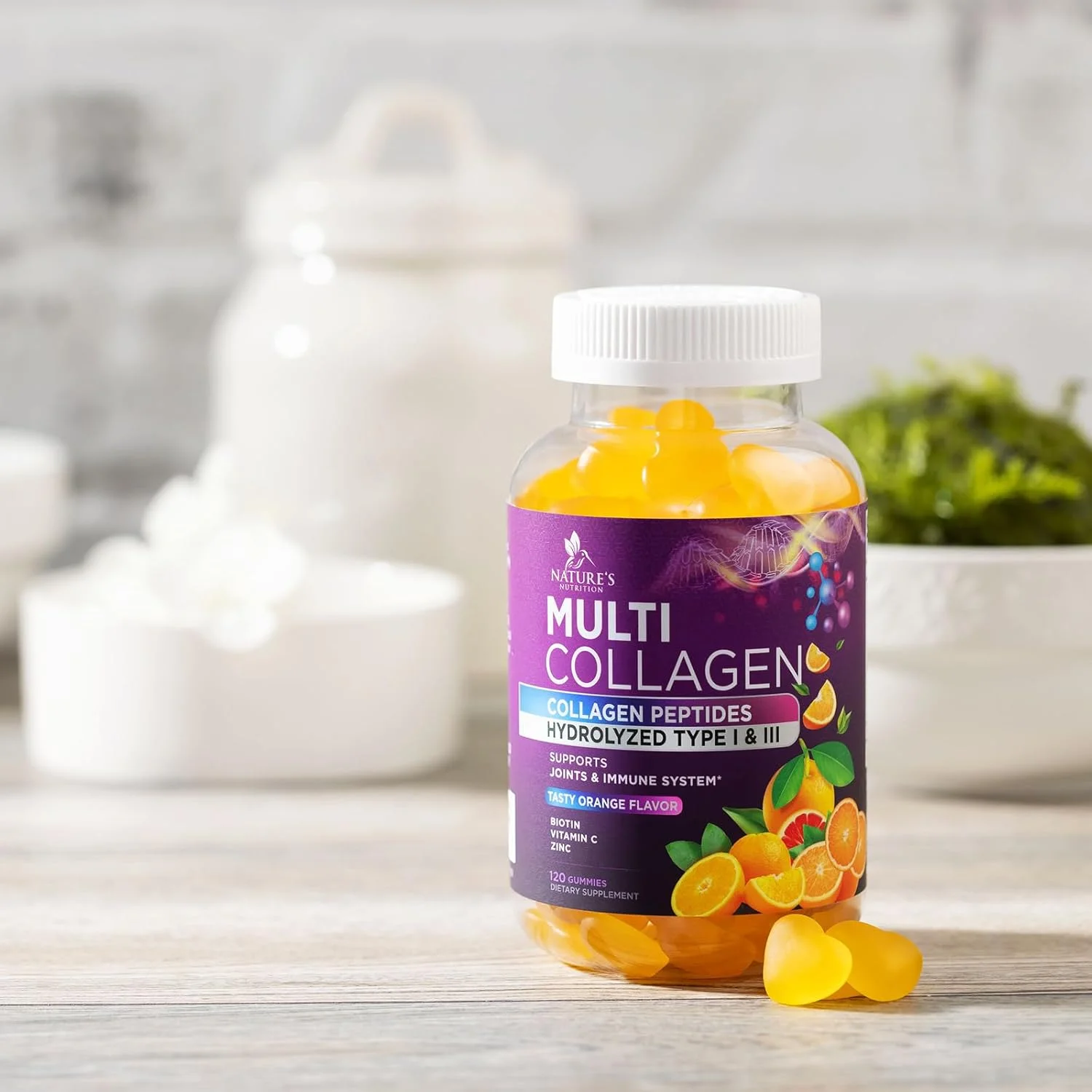 پاستیل کلاژن پپتید حاوی 2500 میکروگرم بیوتین - مکمل کلاژن هیدرولیز شده نوع I و III به همراه ویتامین C و روی - پشتیبانی از مو، پوست، ناخن، طعم پرتقال خوشمزه - 120 عدد پاستیل پاستیل کلاژن پپتید حاوی 2500 میکروگرم بیوتین - مکمل کلاژن هیدرولیز شده نوع I و III به همراه ویتامین C و روی - پشتیبانی از مو، پوست، ناخن، طعم پرتقال خوشمزه - 120 عدد پاستیل