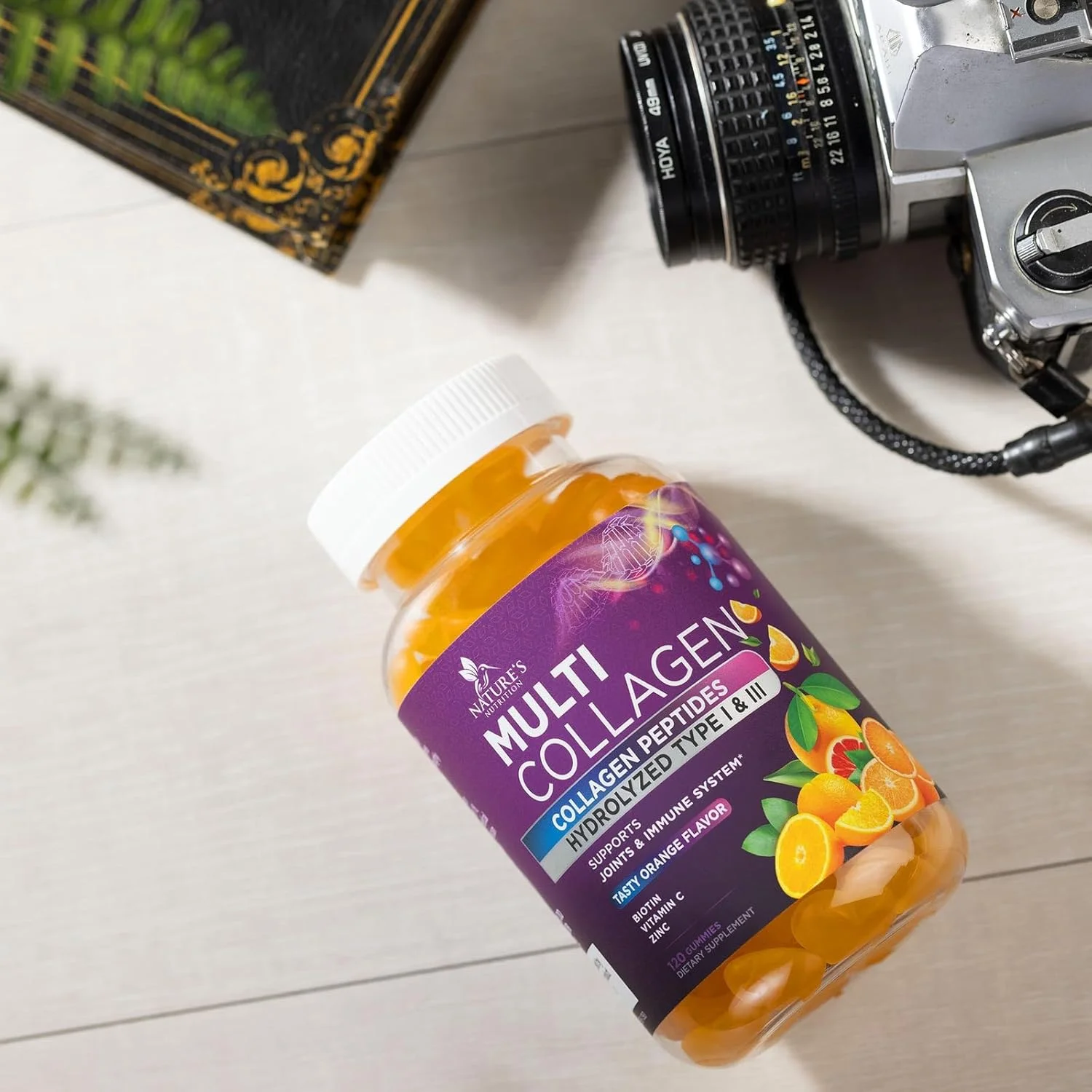 پاستیل کلاژن پپتید حاوی 2500 میکروگرم بیوتین - مکمل کلاژن هیدرولیز شده نوع I و III به همراه ویتامین C و روی - پشتیبانی از مو، پوست، ناخن، طعم پرتقال خوشمزه - 120 عدد پاستیل پاستیل کلاژن پپتید حاوی 2500 میکروگرم بیوتین - مکمل کلاژن هیدرولیز شده نوع I و III به همراه ویتامین C و روی - پشتیبانی از مو، پوست، ناخن، طعم پرتقال خوشمزه - 120 عدد پاستیل