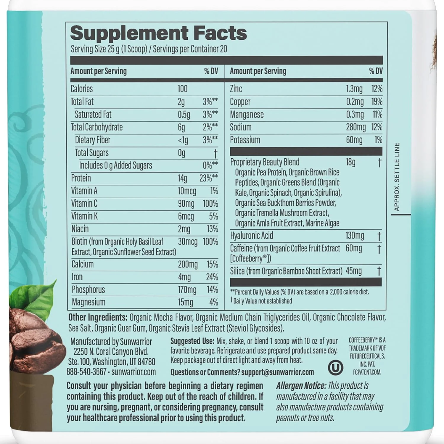 پودر پروتئین کلاژن وگان برای زنان، پودر کلاژن گیاهی سیلیکا با طعم قهوه، حاوی ویتامینهای وگان برای مو، پوست و ناخن، غیر تراریخته، بدون شکر افزوده، سویا، لبنیات و گلوتن (قهوه، 20 سروینگ) پودر پروتئین کلاژن وگان برای زنان، پودر کلاژن گیاهی سیلیکا با طعم قهوه، حاوی ویتامینهای وگان برای مو، پوست و ناخن، غیر تراریخته، بدون شکر افزوده، سویا، لبنیات و گلوتن (قهوه، 20 سروینگ)