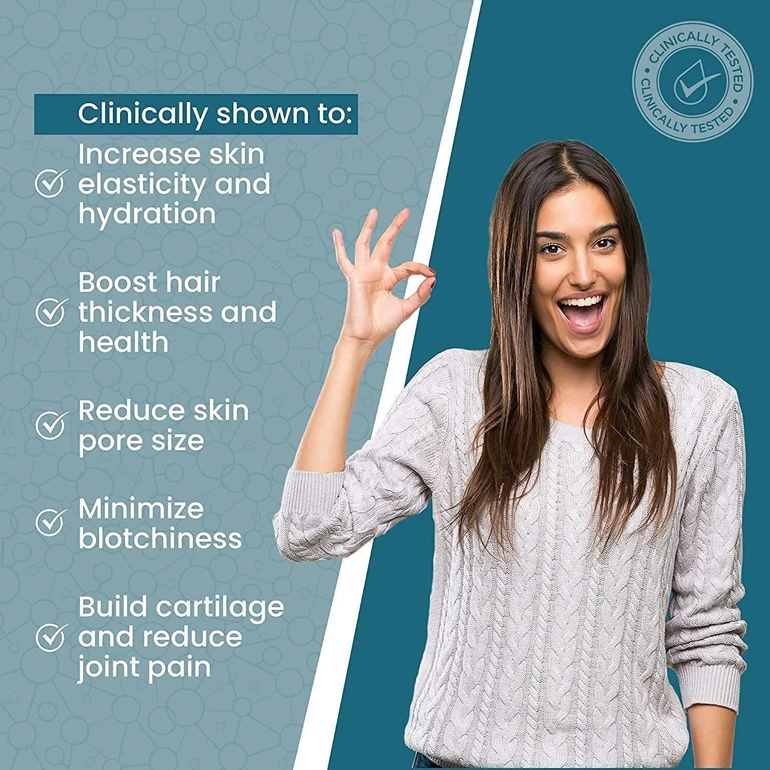 قرص های کلاژن تقویت شده (انواع I، II، III، V، X) | پپتیدهای کلاژن تغذیه شده با علف و پروتئواکس برای حداکثر جذب و مزایا | پروتئین هیدرولیز شده اسید آمینه کتو پرایمال برای سلامت مو، ناخن، پوست و مفاصل قرص های کلاژن تقویت شده (انواع I، II، III، V، X) | پپتیدهای کلاژن تغذیه شده با علف و پروتئواکس برای حداکثر جذب و مزایا | پروتئین هیدرولیز شده اسید آمینه کتو پرایمال برای سلامت مو، ناخن، پوست و مفاصل