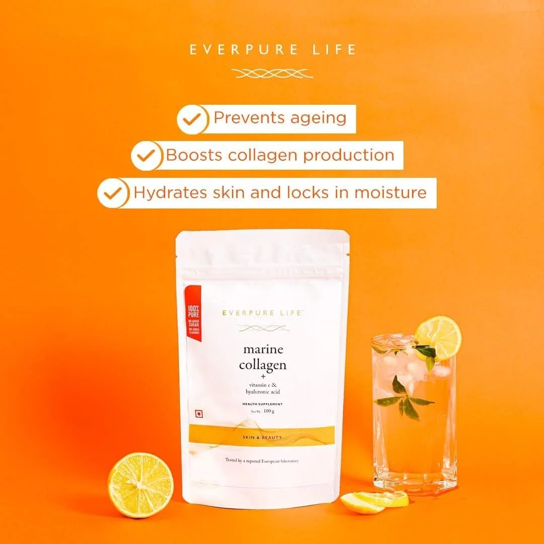 پودر کلاژن دریایی هیدرولیز شده کره ای Everpure Life با ویتامین C و اسید هیالورونیک برای پوست سالم و درخشان - پپتیدهای کلاژن خالص نوع I - بدون شکر/طعم دهنده/مواد افزودنی - 300 گرم پودر کلاژن دریایی هیدرولیز شده کره ای Everpure Life با ویتامین C و اسید هیالورونیک برای پوست سالم و درخشان - پپتیدهای کلاژن خالص نوع I - بدون شکر/طعم دهنده/مواد افزودنی - 300 گرم