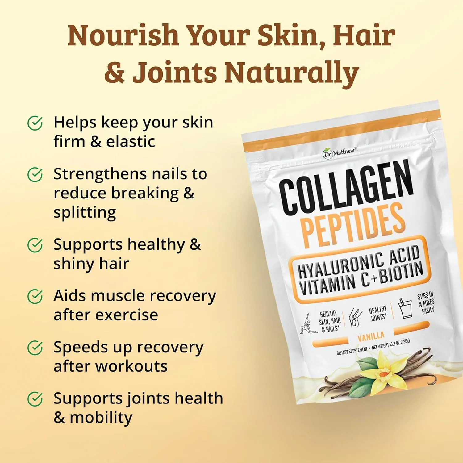 پودر کلاژن وانیلی طعم دار با اسید هیالورونیک، ویتامین C و بیوتین. کرمر کلاژن پروتئینی کتو برای قهوه. پپتیدهای کلاژن برای مو، پوست، ناخن ها، مفاصل. فاقد لبنیات، تغذیه شده با علف و حاوی استویا. پودر کلاژن وانیلی طعم دار با اسید هیالورونیک، ویتامین C و بیوتین. کرمر کلاژن پروتئینی کتو برای قهوه. پپتیدهای کلاژن برای مو، پوست، ناخن ها، مفاصل. فاقد لبنیات، تغذیه شده با علف و حاوی استویا.