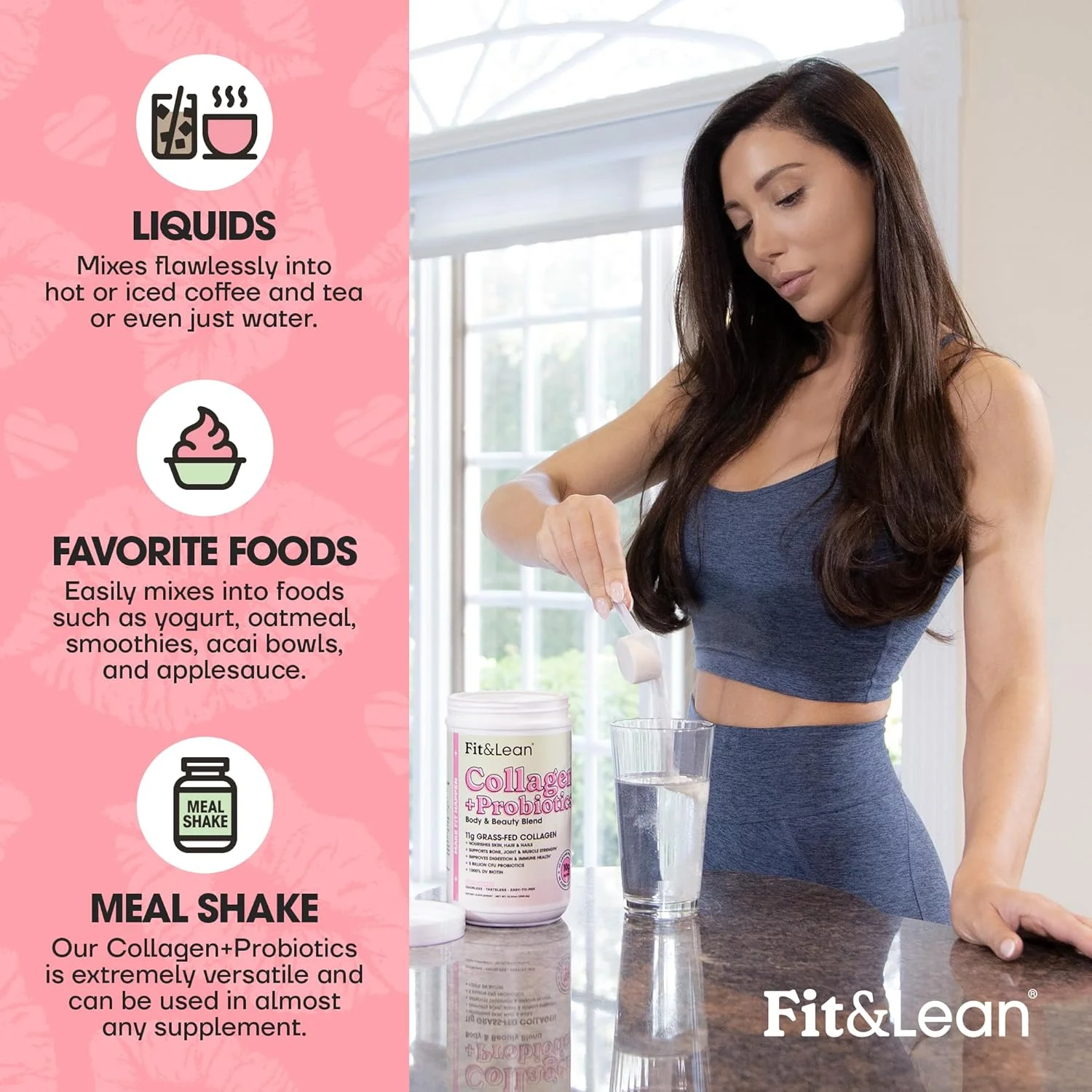 پودر کلاژن + پروبیوتیک Fit & Lean - پپتید کلاژن تغذیه شده با علف، بدون طعم، 358 گرم پودر کلاژن + پروبیوتیک Fit & Lean - پپتید کلاژن تغذیه شده با علف، بدون طعم، 358 گرم