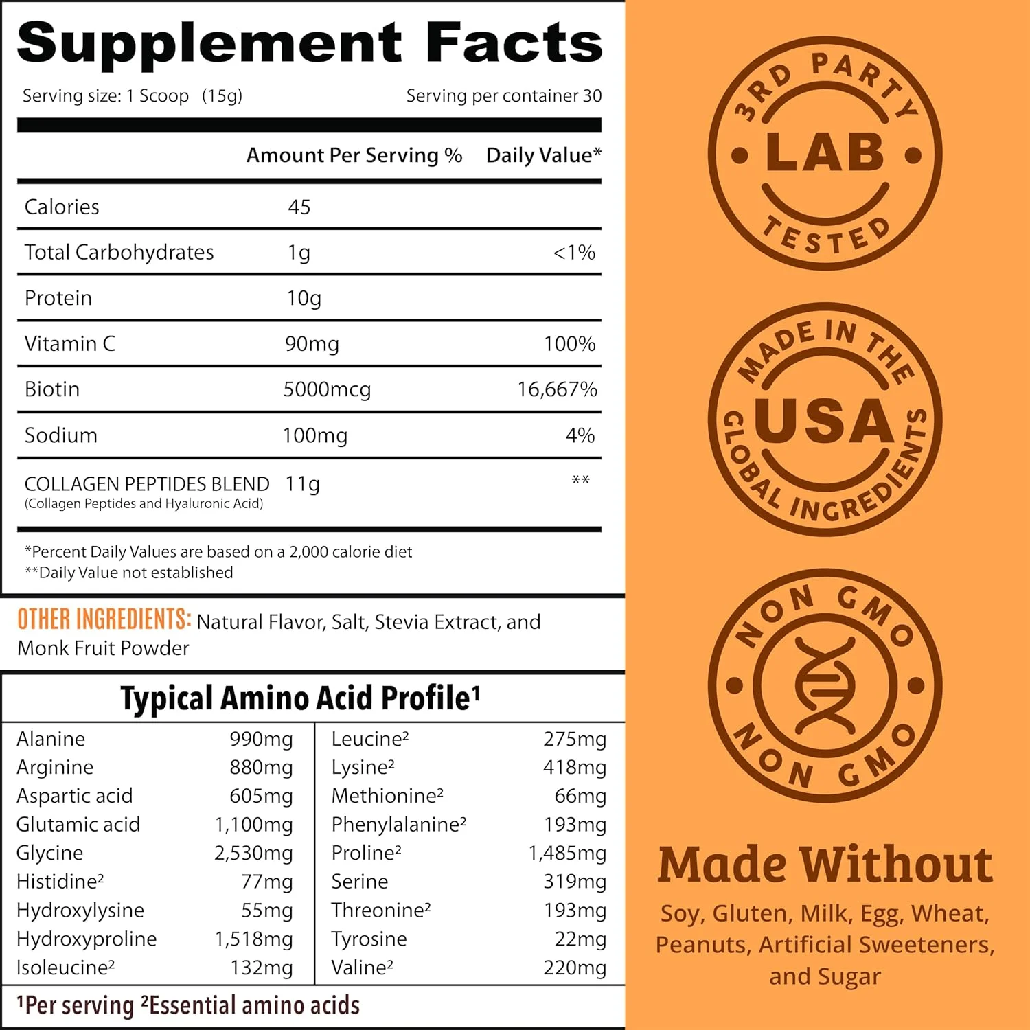 پودر کلاژن وانیلی طعم دار با اسید هیالورونیک، ویتامین C و بیوتین. کرمر کلاژن پروتئینی کتو برای قهوه. پپتیدهای کلاژن برای مو، پوست، ناخن ها، مفاصل. فاقد لبنیات، تغذیه شده با علف و حاوی استویا. پودر کلاژن وانیلی طعم دار با اسید هیالورونیک، ویتامین C و بیوتین. کرمر کلاژن پروتئینی کتو برای قهوه. پپتیدهای کلاژن برای مو، پوست، ناخن ها، مفاصل. فاقد لبنیات، تغذیه شده با علف و حاوی استویا.