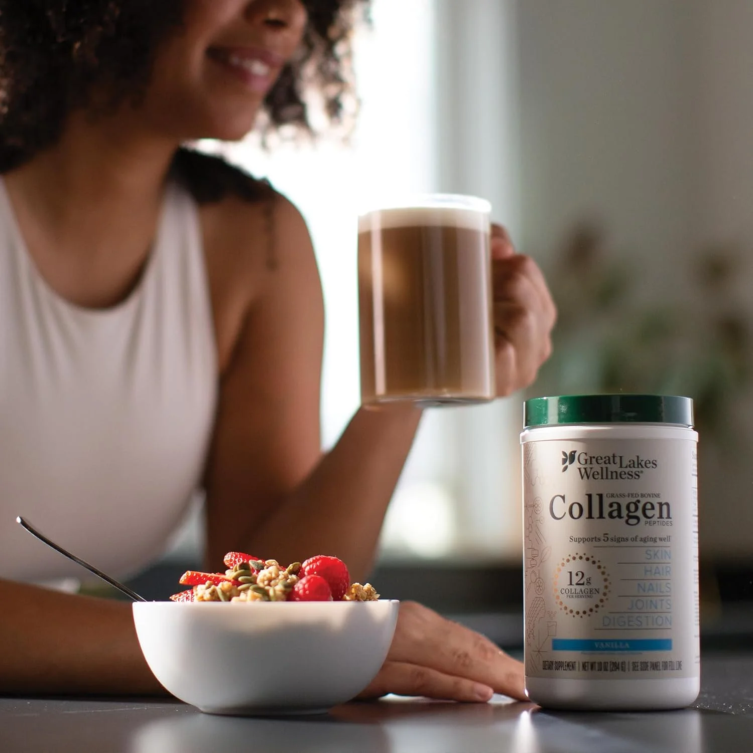 ژلاتین ولنس گریت لیکس، کلاژن هیدرولیزات، پروتئین گوشت گاو با طعم وانیل، کوشر، قوطی 10 اونسی ژلاتین ولنس گریت لیکس، کلاژن هیدرولیزات، پروتئین گوشت گاو با طعم وانیل، کوشر، قوطی 10 اونسی