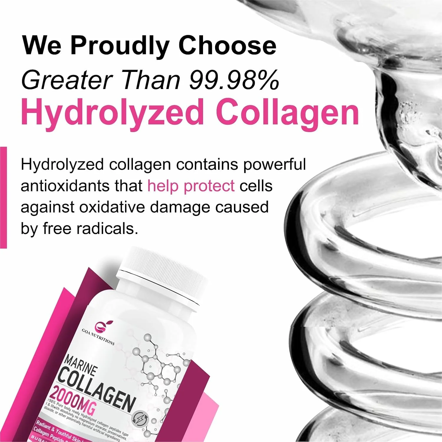 پودر کلاژن دریایی GOA NUTRITIONS برای پوست و مو، مکمل آقایان و بانوان حاوی اسید هیالورونیک، بیوتین و ویتامین C، مکمل های B12، پپتید پروتئین هیدرولیز شده - 60 قرص بدون شکر پودر کلاژن دریایی GOA NUTRITIONS برای پوست و مو، مکمل آقایان و بانوان حاوی اسید هیالورونیک، بیوتین و ویتامین C، مکمل های B12، پپتید پروتئین هیدرولیز شده - 60 قرص بدون شکر