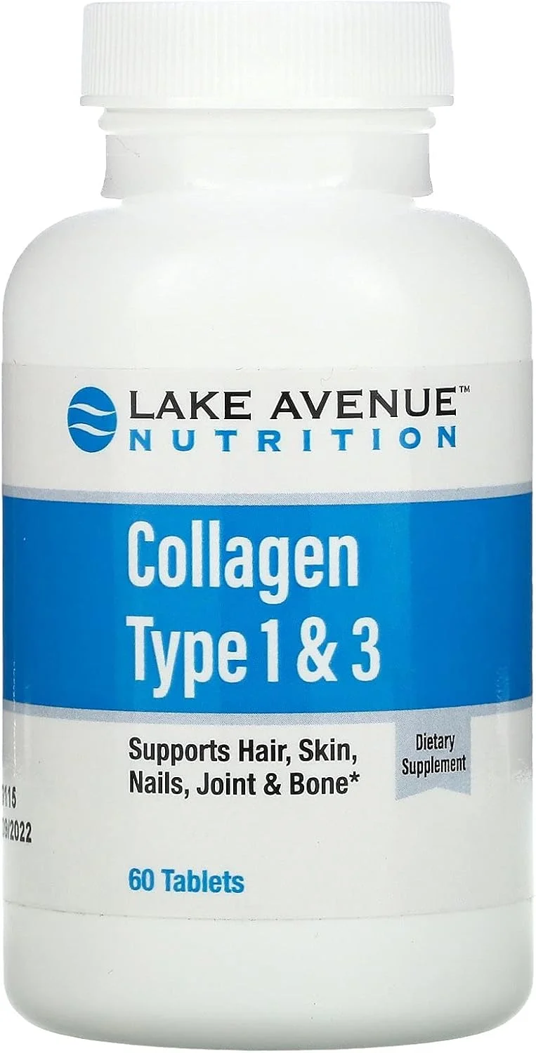 Lake Avenue Nutrition کلاژن هیدرولیز شده نوع I و III، 1000 میلی گرم، 60 قرص