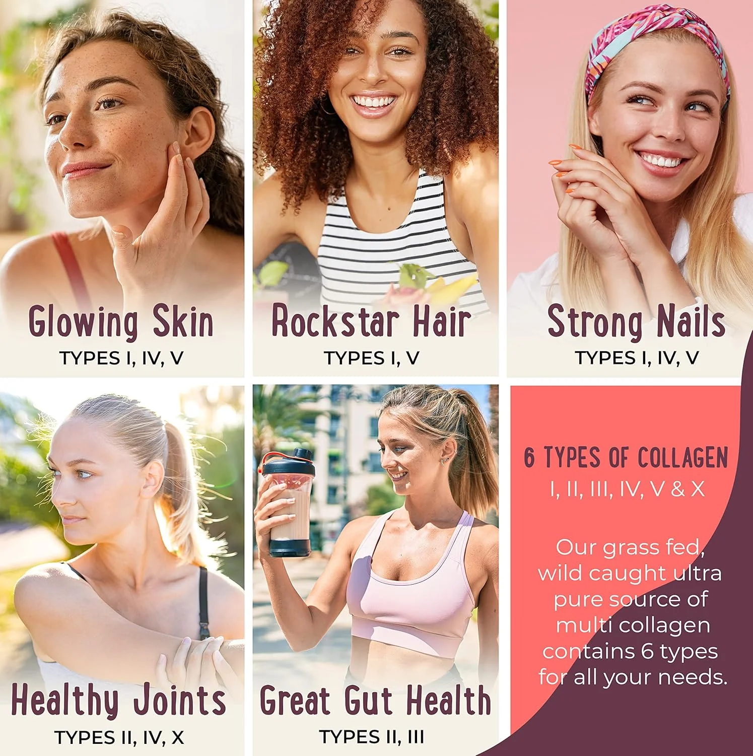 پودر کلاژن پروتئین چندگانه (100 سروینگ) - بدون طعم و هیدرولیز شده با 6 نوع (1، 2، 3، 4، 5 و 10) - پپتیدهای کلاژن خالص برای زنان - گوشت گاو تغذیه شده با علف، ماهی وحشی و پودر کلاژن پروتئین چندگانه (100 سروینگ) - بدون طعم و هیدرولیز شده با 6 نوع (1، 2، 3، 4، 5 و 10) - پپتیدهای کلاژن خالص برای زنان - گوشت گاو تغذیه شده با علف، ماهی وحشی و