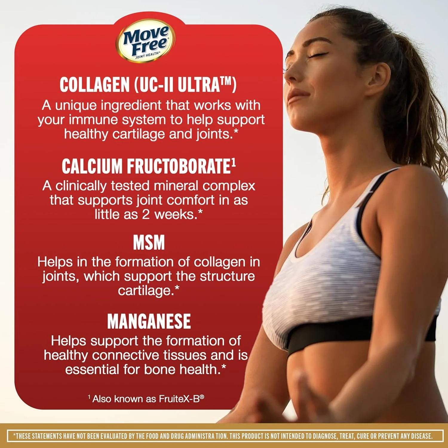 قرص های پشتیبانی از مفاصل Move Free Ultra Pro 4 در 1 حاوی کلاژن نوع II، یونیفلکس، MSM، منگنز (120 عدد در جعبه)، تسکین دهنده بالینی مفاصل، کمک به حمایت از استخوان های سالم* قرص های پشتیبانی از مفاصل Move Free Ultra Pro 4 در 1 حاوی کلاژن نوع II، یونیفلکس، MSM، منگنز (120 عدد در جعبه)، تسکین دهنده بالینی مفاصل، کمک به حمایت از استخوان های سالم*