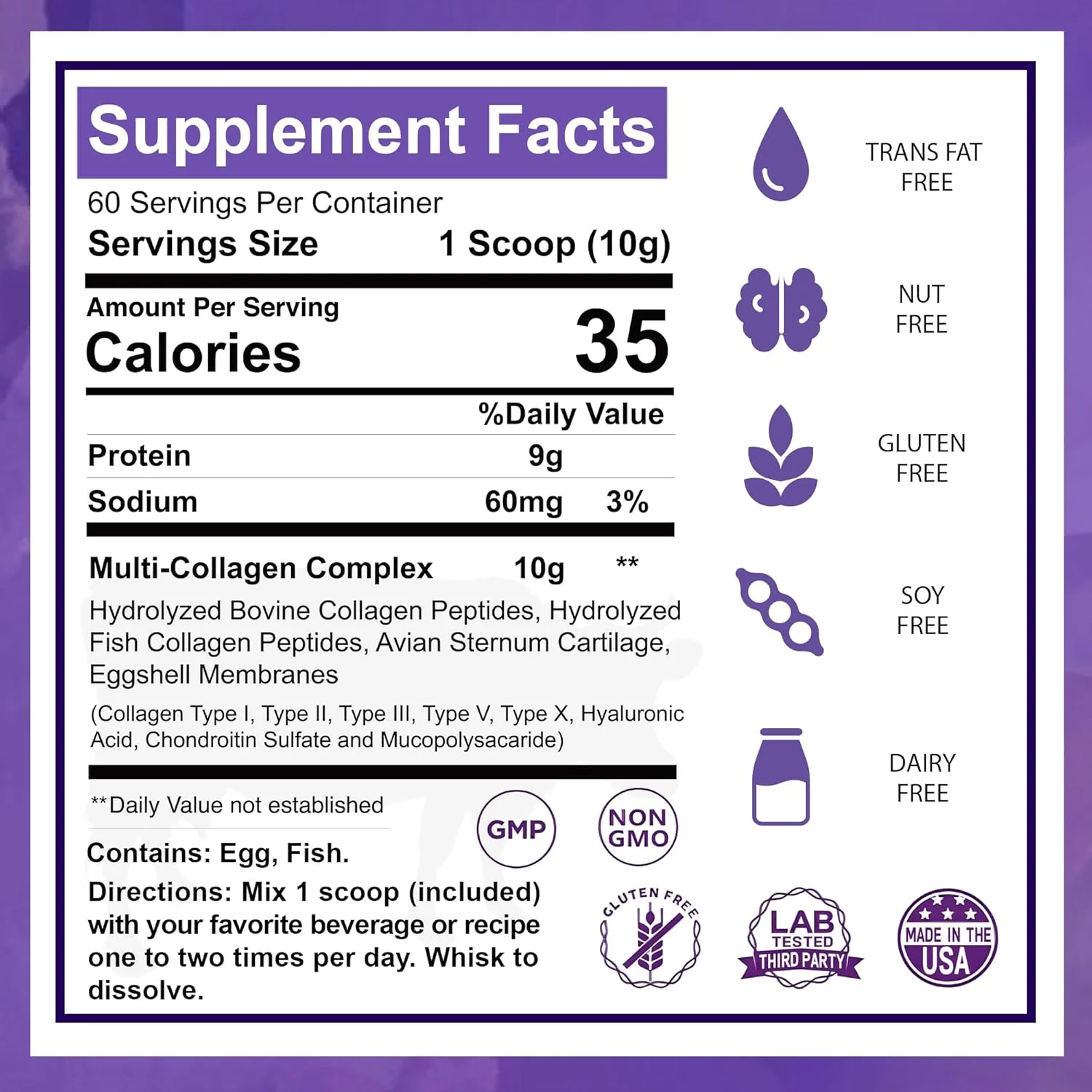 پودر پروتئین چند کلاژن 620 میلی لیتر با بهترین ارزش - ترکیبی از گوشت گاو تغذیه شده با علف، ماهی وحشی، فرمول ثبت شده - TendoGuard - مرغ، پپتیدهای کلاژن پوسته تخم مرغ، ارائه دهنده انواع I، II، III، V و X. پودر پروتئین چند کلاژن 620 میلی لیتر با بهترین ارزش - ترکیبی از گوشت گاو تغذیه شده با علف، ماهی وحشی، فرمول ثبت شده - TendoGuard - مرغ، پپتیدهای کلاژن پوسته تخم مرغ، ارائه دهنده انواع I، II، III، V و X.