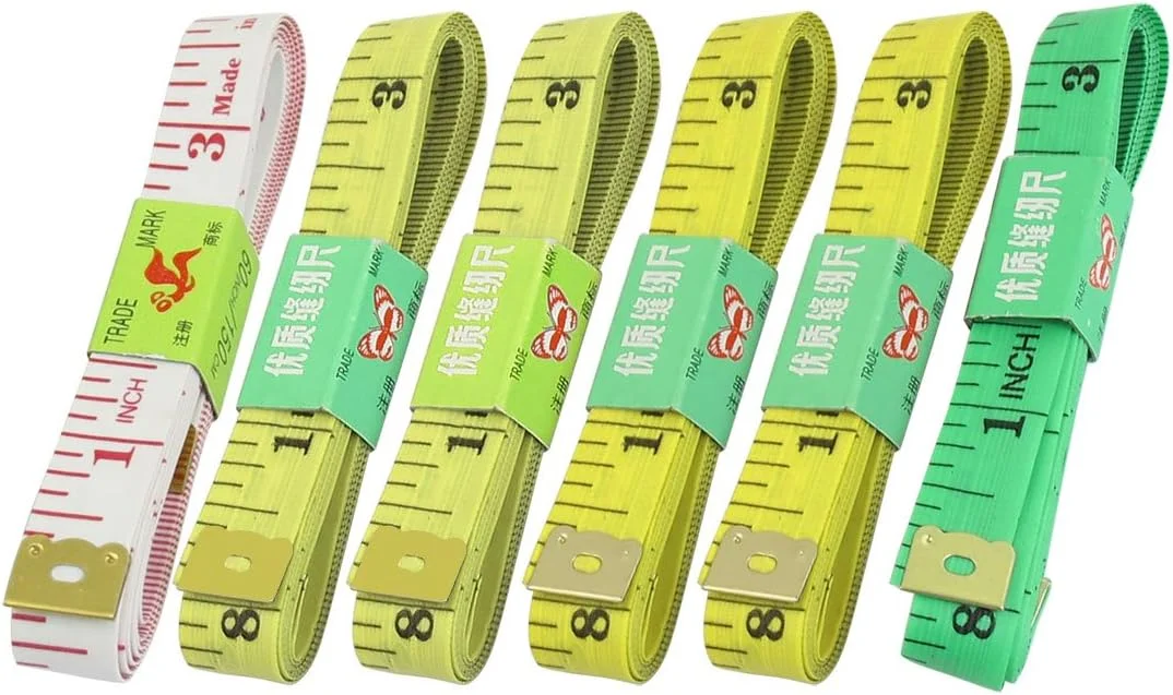 Aexit 6PCS (ابزار اندازه گیری) 60 اینچ 150 سانتی متر رنگ های متنوع فیبر نرم شیشه ای خیاطی (30ry32qf55) خط کش پارچه ای