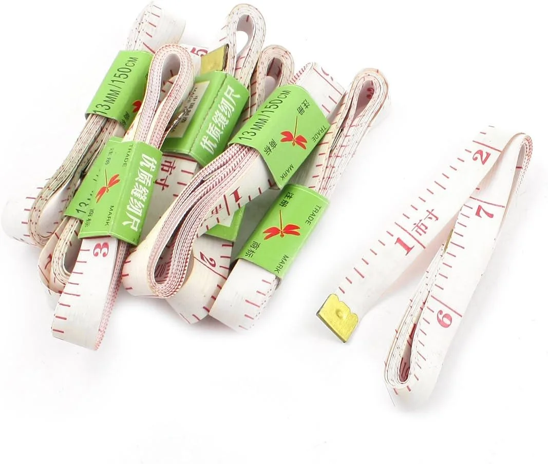 آاکسیت 8 عددی (ابزار اندازه گیری) قرمز سفید 1.5 متری خیاطی خیاطی نرم نوار اندازه گیری تخت بدن (53ry457qf294) خط کش اندازه گیری
