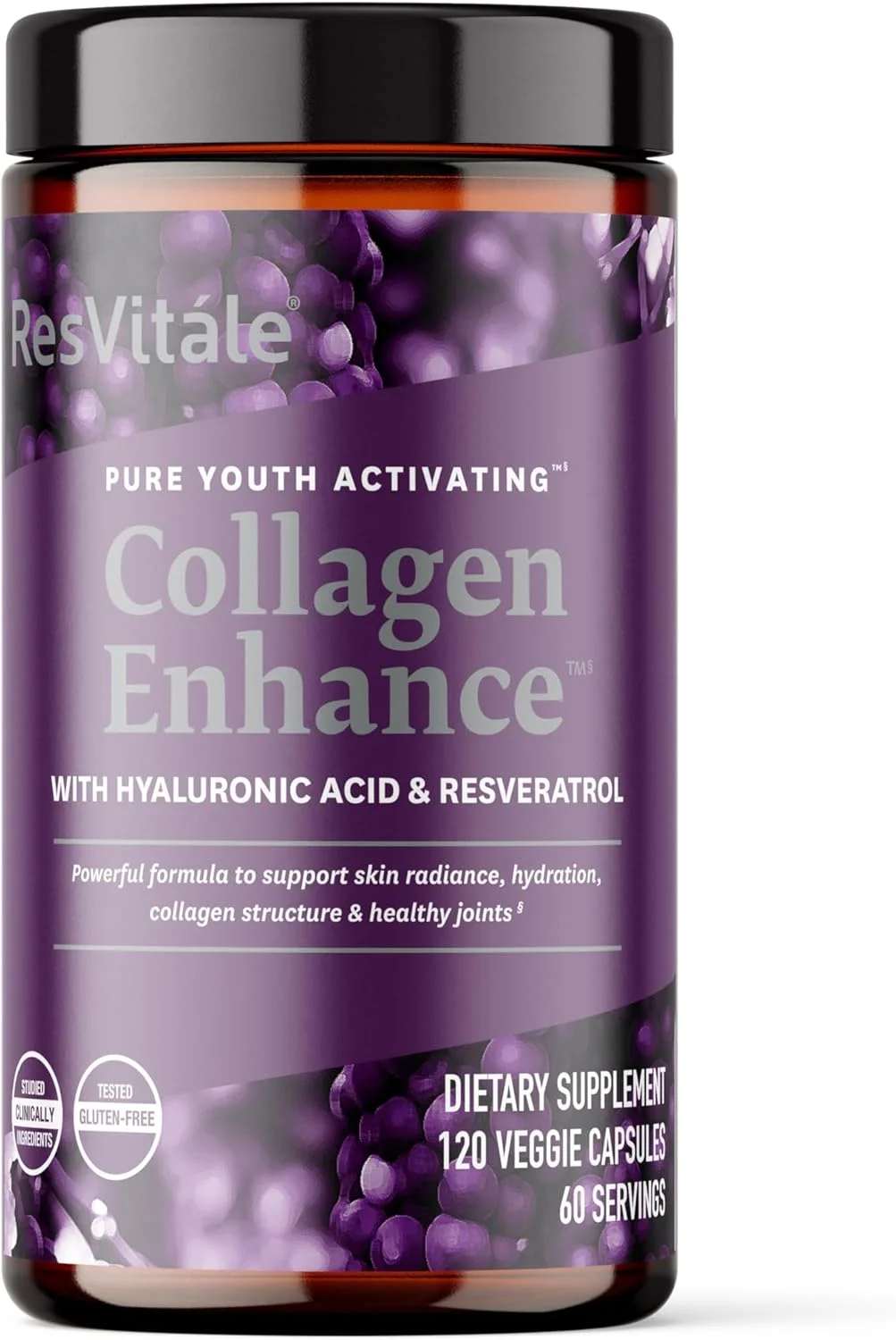 مکمل زیبایی ResVitale Collagen Enhance - حاوی اسید هیالورونیک و رسوراترول - 120 کپسول
