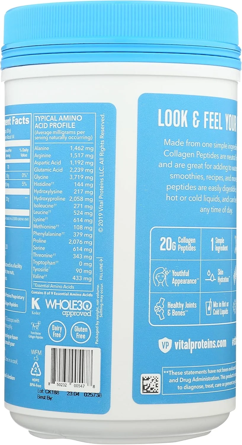 پپتیدهای کلاژن Vital Proteins، بدون طعم، 284 گرم (10 اونس) پپتیدهای کلاژن Vital Proteins، بدون طعم، 284 گرم (10 اونس)