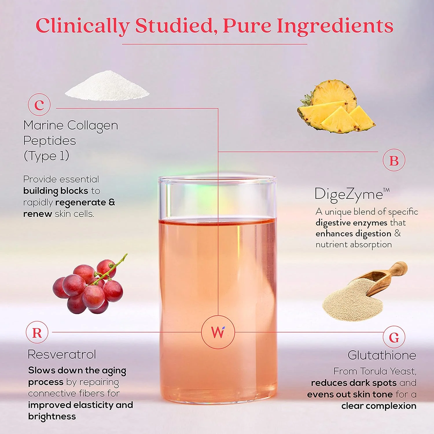 پپتیدهای کلاژن دریایی ژاپنی WELLBEING NUTRITION Glow با پوست، گلوتاتیون، رسوراترول، بروملین و گوجی بری | طعم Tropical Bliss - 250 گرم پپتیدهای کلاژن دریایی ژاپنی WELLBEING NUTRITION Glow با پوست، گلوتاتیون، رسوراترول، بروملین و گوجی بری | طعم Tropical Bliss - 250 گرم