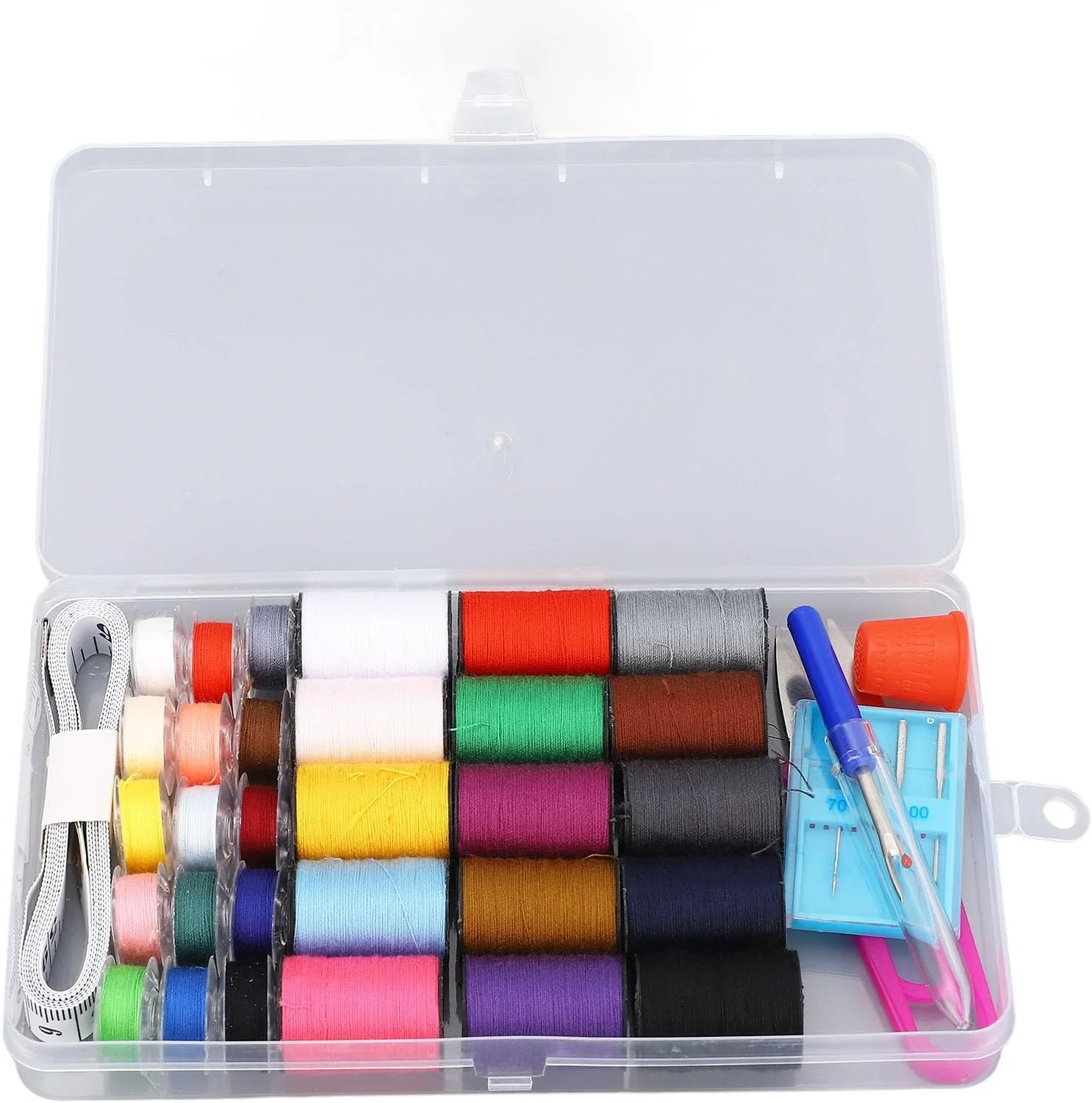 جعبه خیاطی NDNCZDHC، لوازم جانبی خیاطی با 3 سوزن، 15 ماسوره نخ، بشکاف، قیچی، انگشتانه، متر، سوزن نخ جعبه خیاطی NDNCZDHC، لوازم جانبی خیاطی با 3 سوزن، 15 ماسوره نخ، بشکاف، قیچی، انگشتانه، متر، سوزن نخ