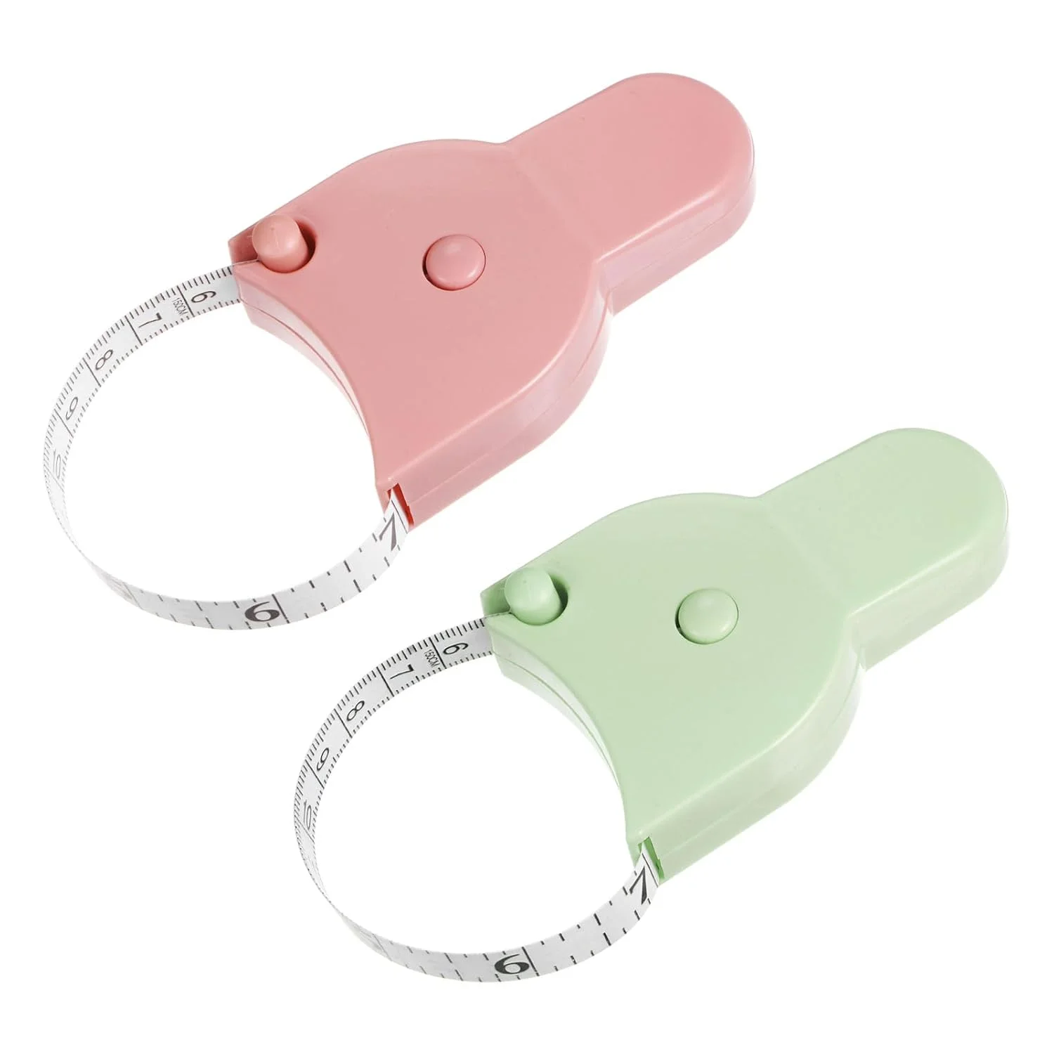 نوار اندازه گیری بدن HARFINGTON، 2 عددی، 60 اینچ/150 سانتی متر، نوار اندازه گیری تلسکوپی اتوماتیک، نوار اندازه گیری جمع شونده با پین قفل و دکمه فشاری برای اندازه گیری بدن، خیاطی، پارچه، لباس، سبز، صورتی نوار اندازه گیری بدن HARFINGTON، 2 عددی، 60 اینچ/150 سانتی متر، نوار اندازه گیری تلسکوپی اتوماتیک، نوار اندازه گیری جمع شونده با پین قفل و دکمه فشاری برای اندازه گیری بدن، خیاطی، پارچه، لباس، سبز، صورتی