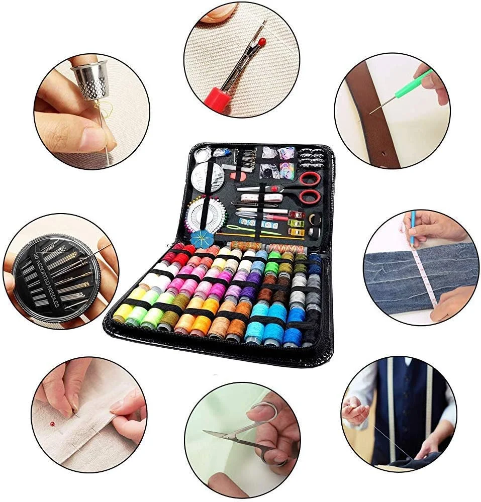 جعبه خیاطی HASTHIP® شامل 183 لوازم خیاطی با 38 نخ XL، سوزن، قیچی، انگشتانه، متر مناسب برای خانه، مسافرت، DIY، بزرگسالان، کودکان، مبتدیان و مواقع اضطراری جعبه خیاطی HASTHIP® شامل 183 لوازم خیاطی با 38 نخ XL، سوزن، قیچی، انگشتانه، متر مناسب برای خانه، مسافرت، DIY، بزرگسالان، کودکان، مبتدیان و مواقع اضطراری