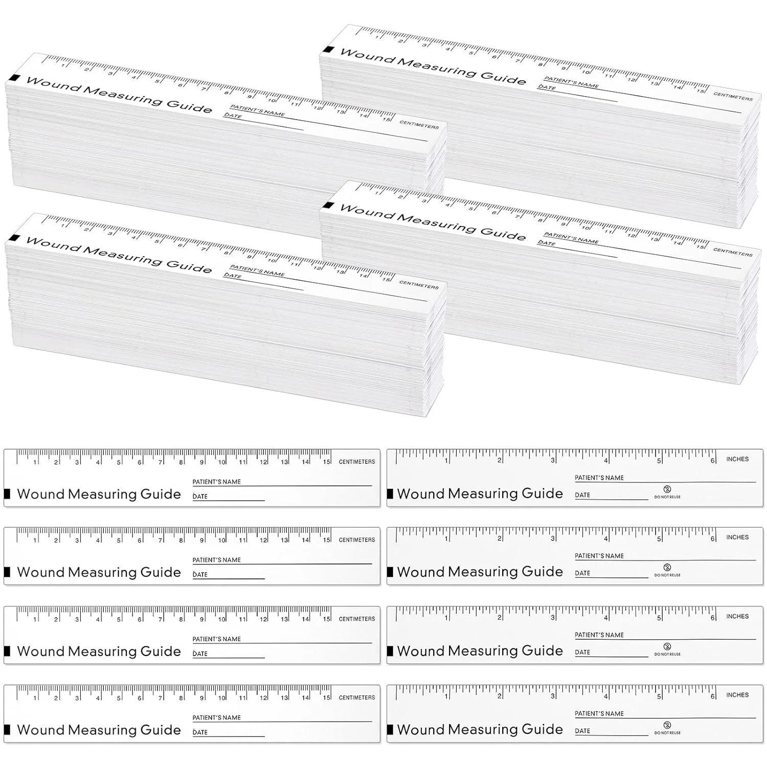 خط کش زخم Janlaugh 500 عددی 6 اینچی، خط کش راهنمای اندازه گیری زخم، نوار اندازه گیری کاغذی یکبار مصرف دو طرفه، ابزار اندازه گیری زخم برای آموزش بدن خط کش زخم Janlaugh 500 عددی 6 اینچی، خط کش راهنمای اندازه گیری زخم، نوار اندازه گیری کاغذی یکبار مصرف دو طرفه، ابزار اندازه گیری زخم برای آموزش بدن