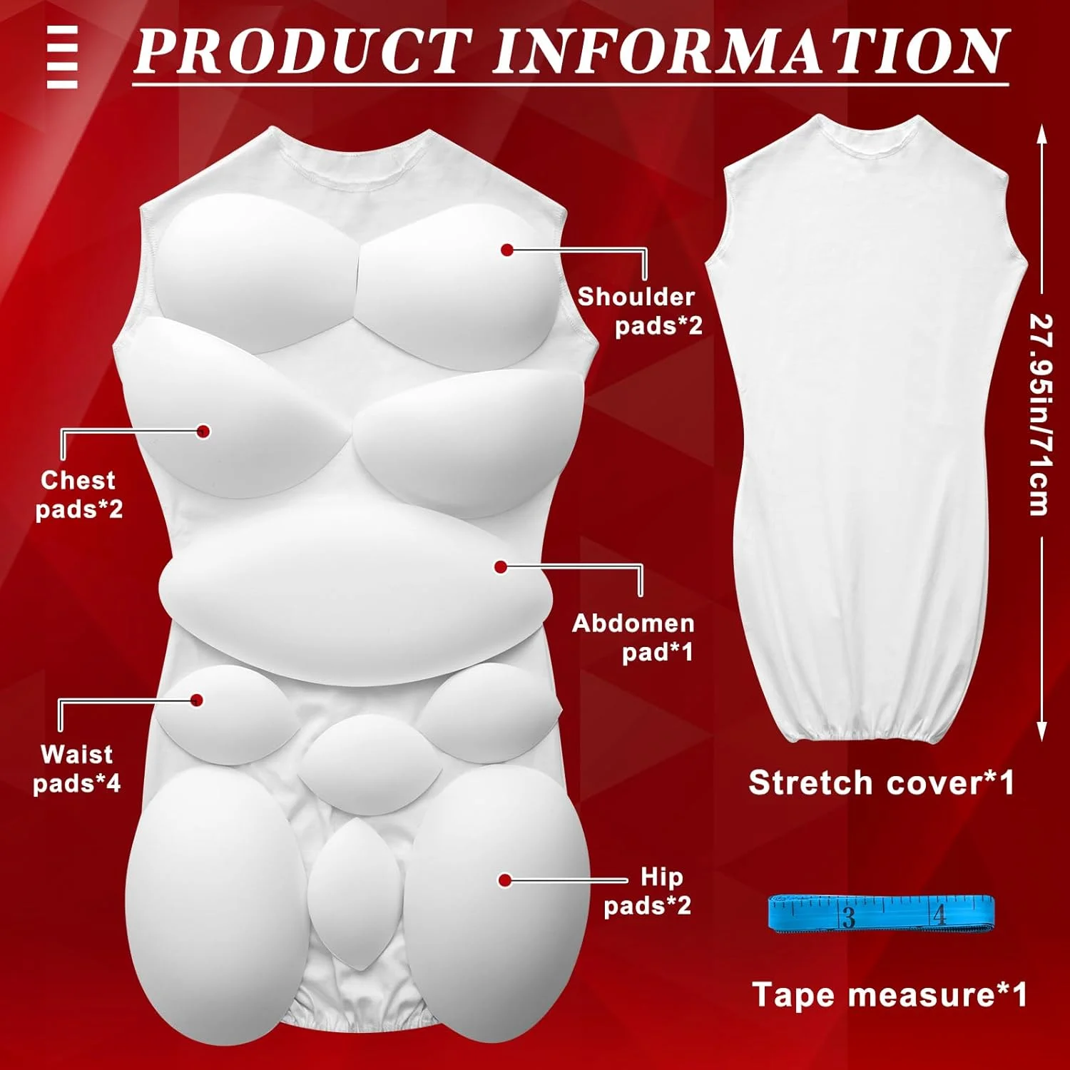 پد فرم لباس زنانه حرفه ای مدولار 13 تکه Jecery، سیستم پد بدنه فرم لباس برای زنان، مجموعه بدنه قابل تنظیم با متر نواری برای خیاطی و ساخت لباس پد فرم لباس زنانه حرفه ای مدولار 13 تکه Jecery، سیستم پد بدنه فرم لباس برای زنان، مجموعه بدنه قابل تنظیم با متر نواری برای خیاطی و ساخت لباس