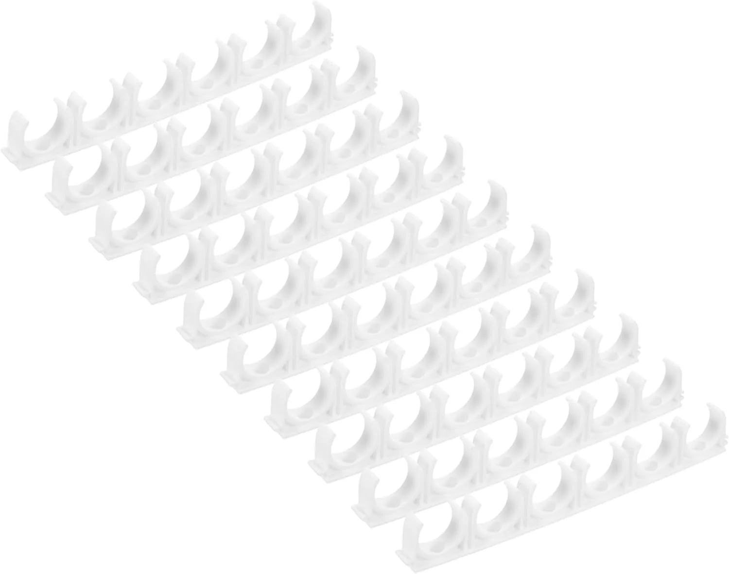 گیره لوله پی وی سی 6 شیاره سورسیینگ مپ، بسته 10 عددی، بست لوله نوع U، اتصالات گیره، ردیف داخلی 32 میلی متر، اتصال سریع سفید، برای شیلنگ، لوله برق، لوازم منزل