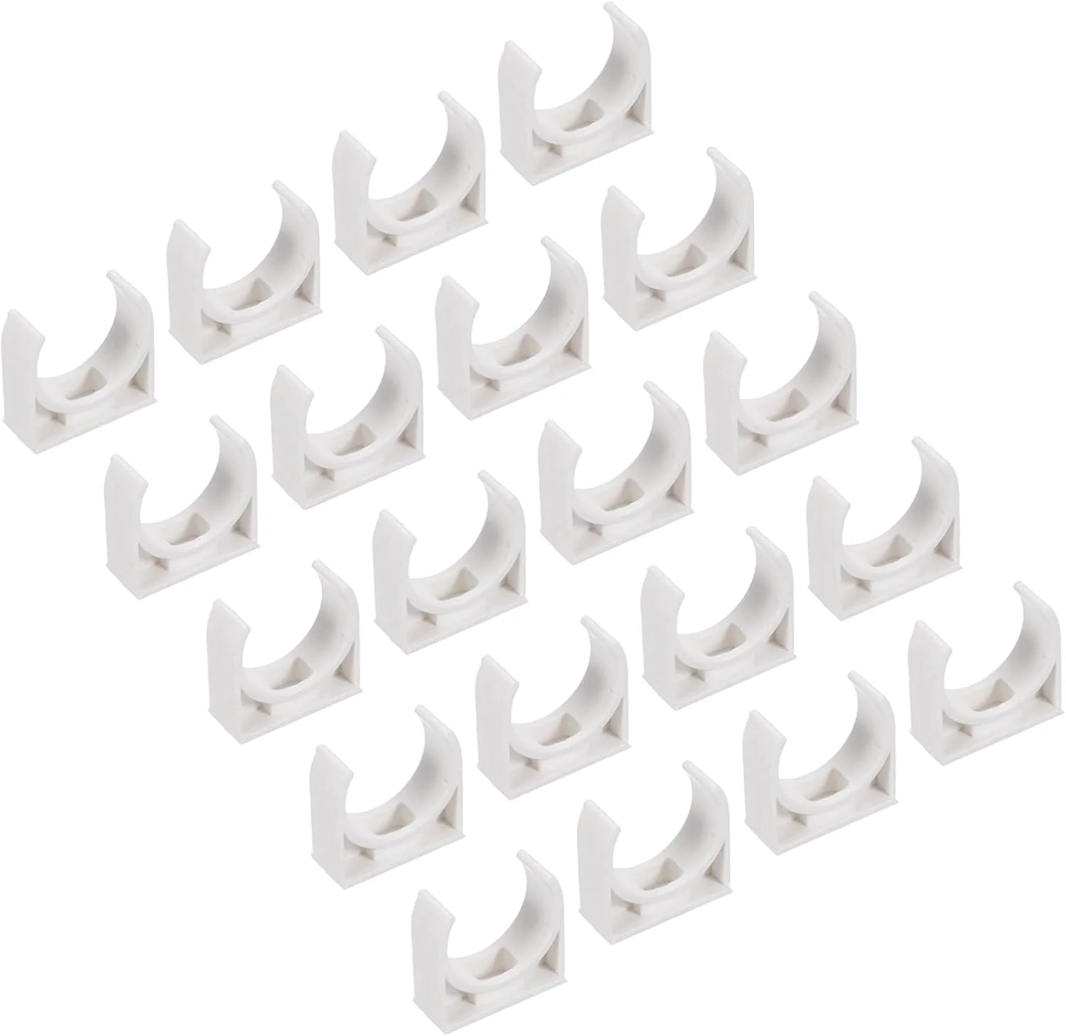 گیره بست لوله پی وی سی نوع U سورسینگ مپ، 100 عدد، اتصالات گیره ای، اتصال داخلی 25 میلی متر، سفید، اتصال سریع برای شیلنگ، لوله برق، لوازم منزل